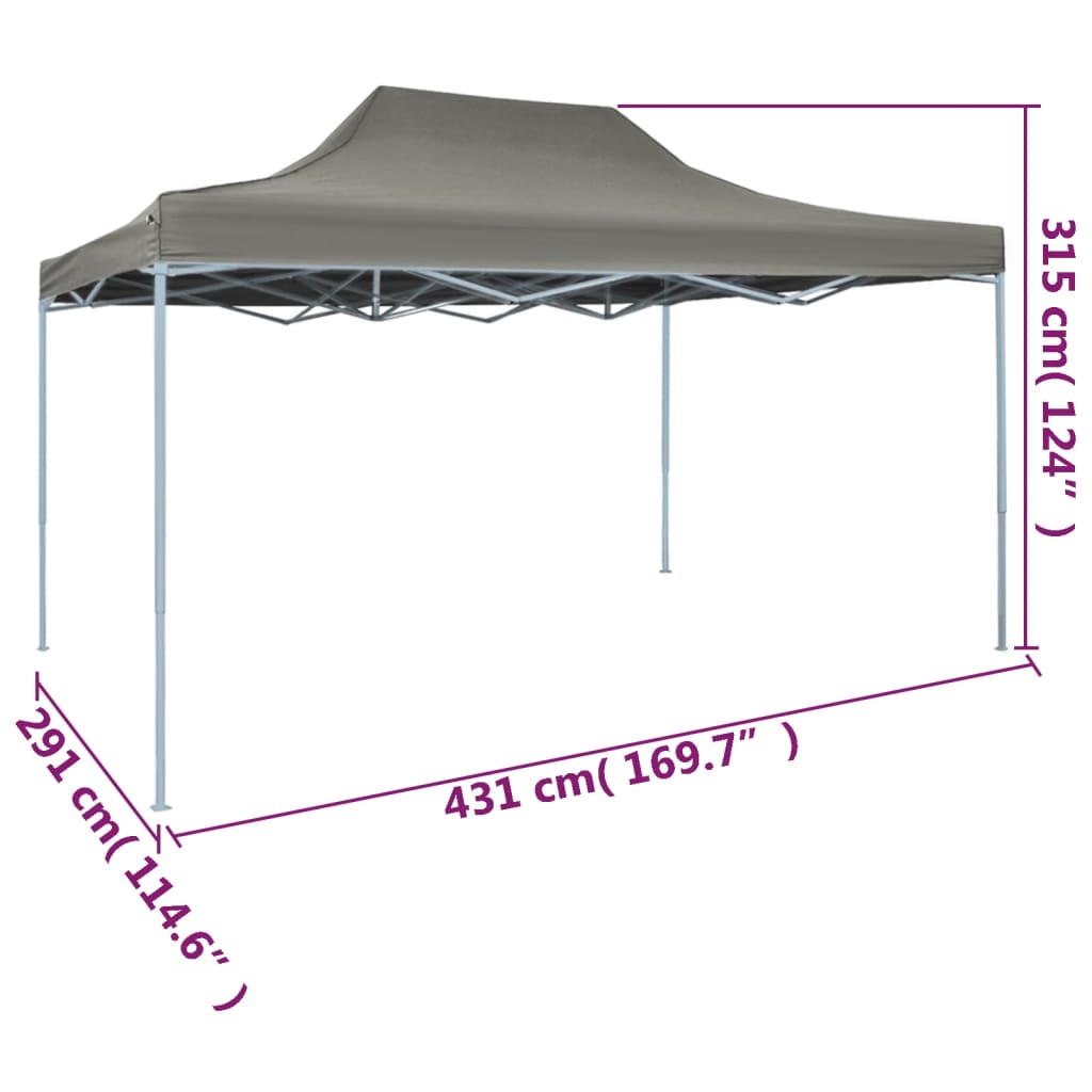 Sklopivi šator 3 x 4,5 m antracit