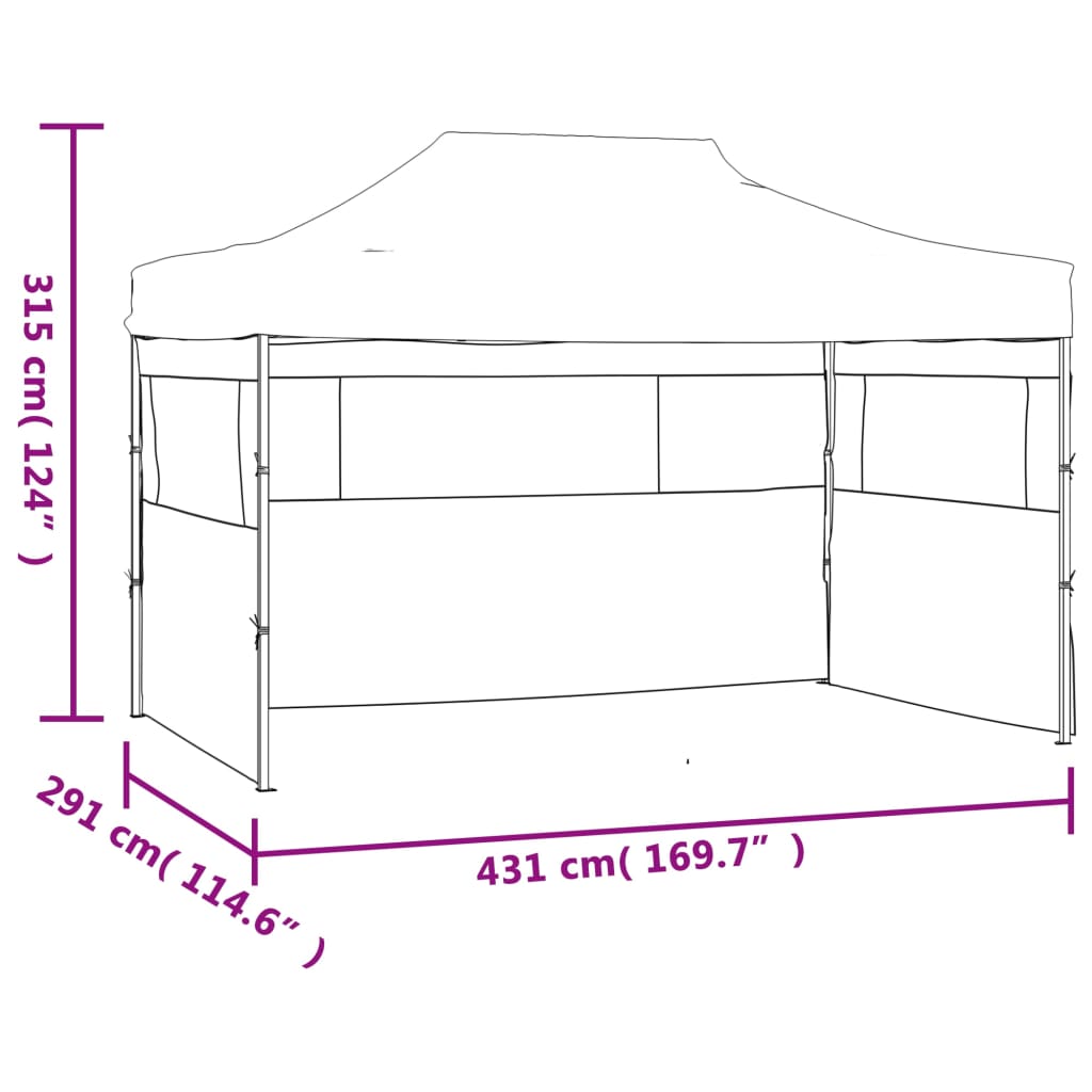 Sklopivi šator s 3 zida 3 x 4,5 m krem