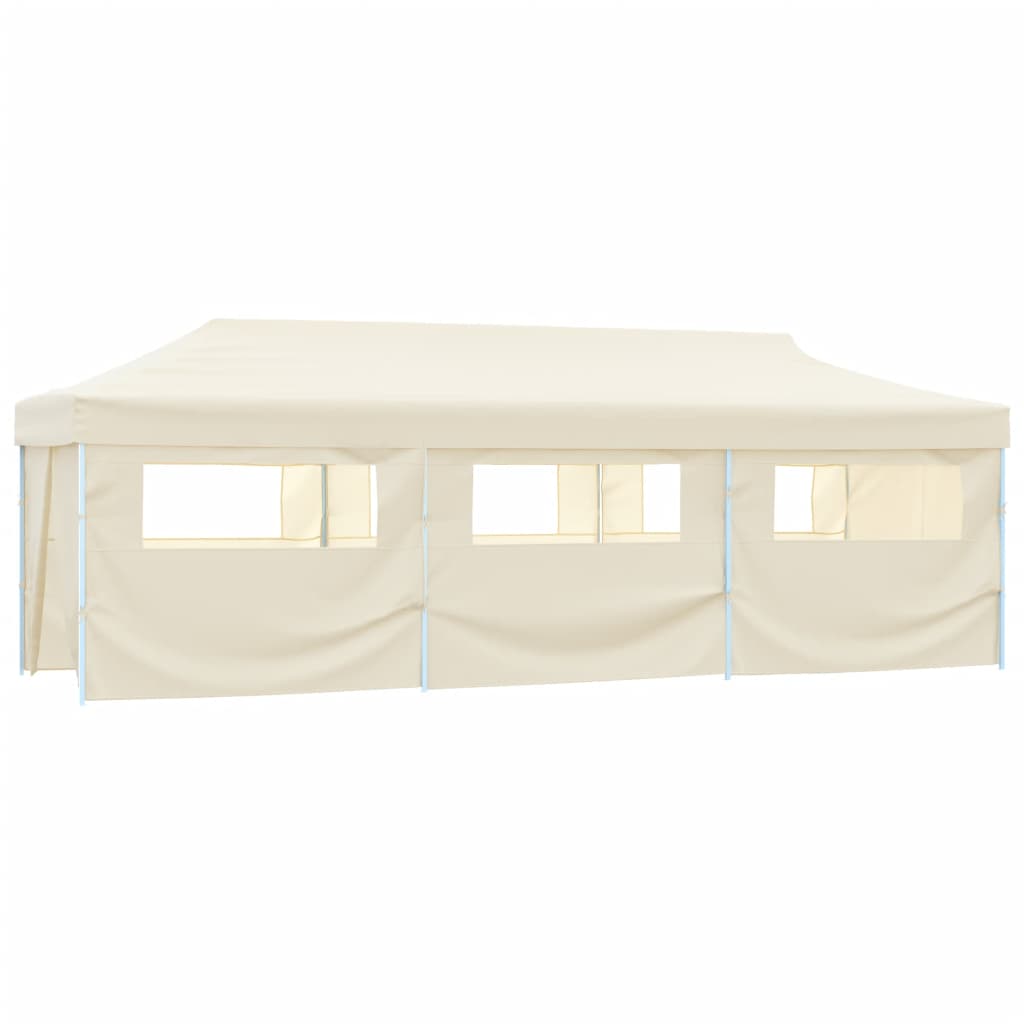 Sklopivi šator za zabave s 8 bočnih zidova 870x291x315 cm krem