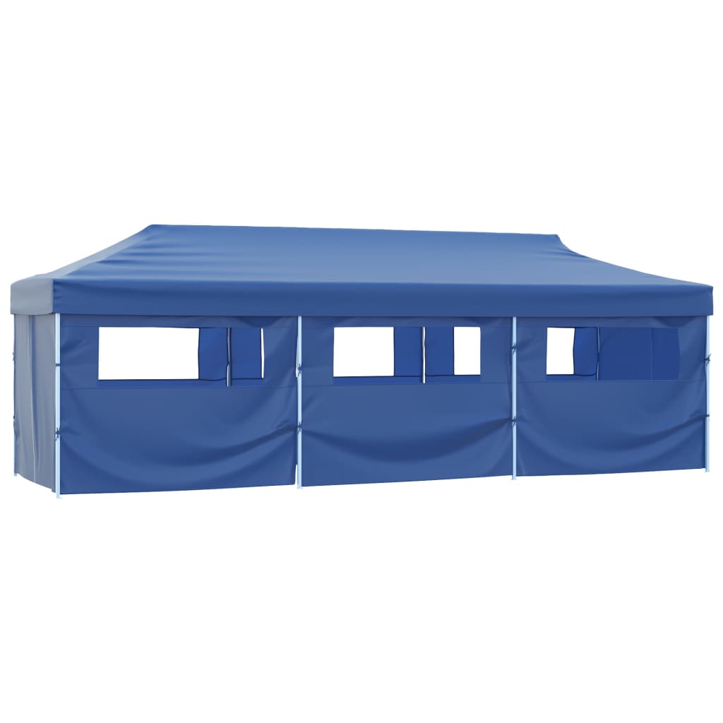 Sklopivi šator za zabave s 8 bočnih zidova 870x291x315 cm plavi
