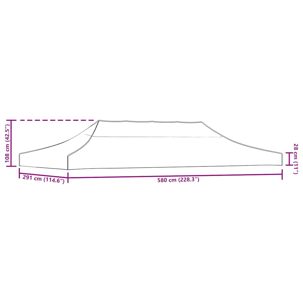 Krov za šator za zabave 3 x 6 m antracit