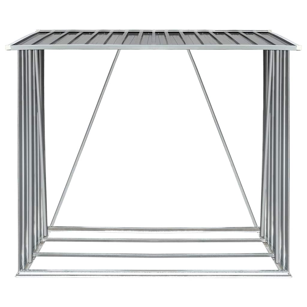 Vrtna ostava za drva od pocinčanog čelika 163 x 83 x 154 cm siva