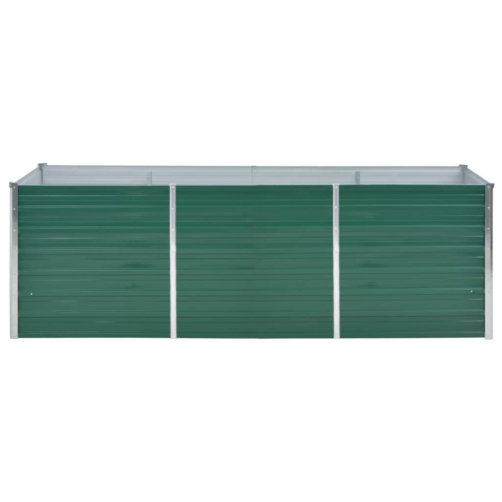 Vrtna sadilica od pocinčanog čelika 240 x 80 x 77 cm zelena