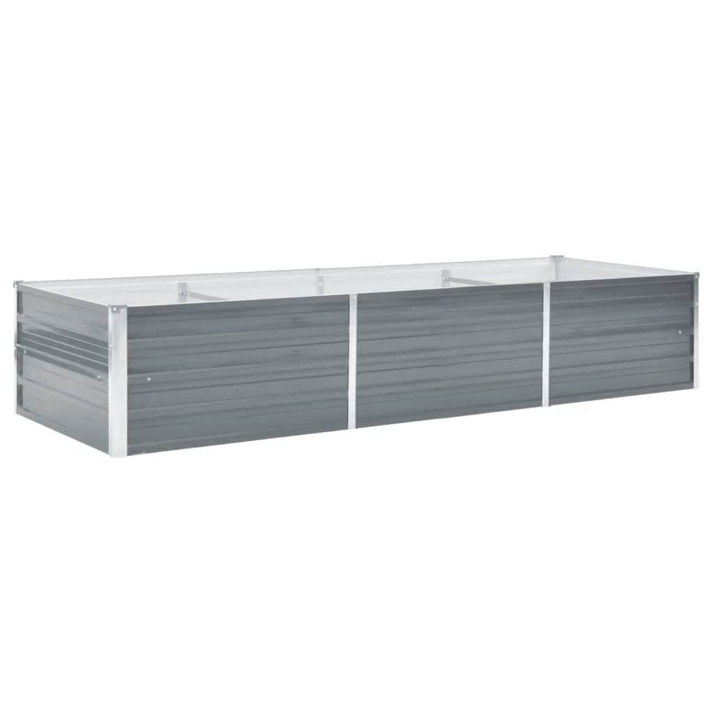 Vrtna sadilica od pocinčanog čelika 240 x 80 x 45 cm siva