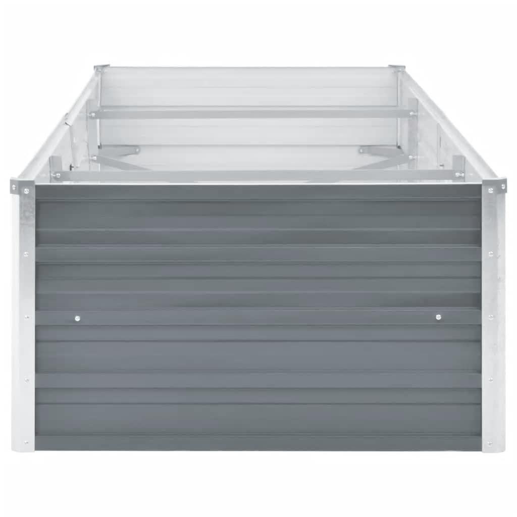 Vrtna sadilica od pocinčanog čelika 240 x 80 x 45 cm siva