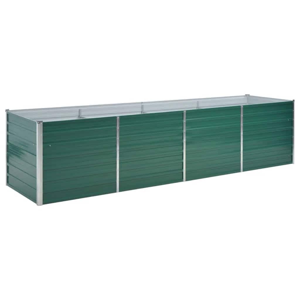 Vrtna sadilica od pocinčanog čelika 320 x 80 x 77 cm zelena