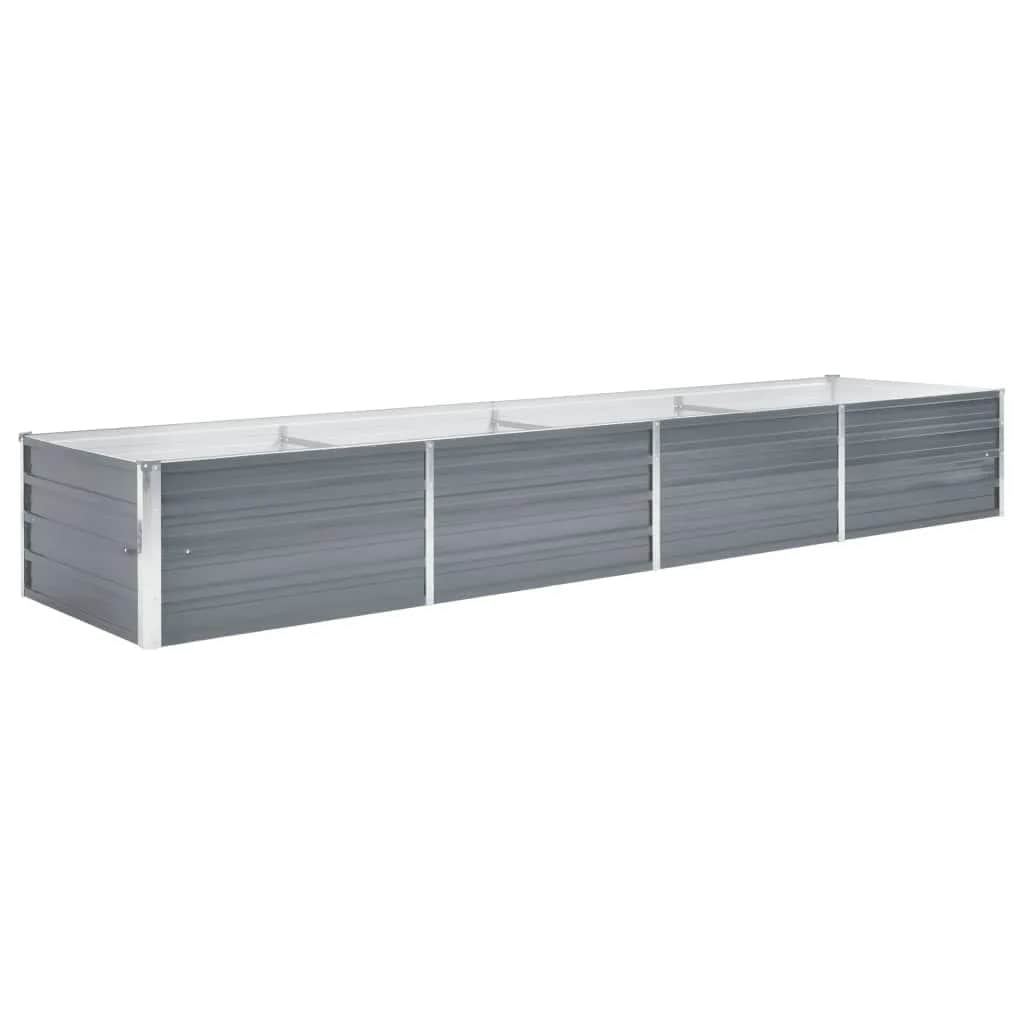 Vrtna sadilica od pocinčanog čelika 320 x 80 x 45 cm siva