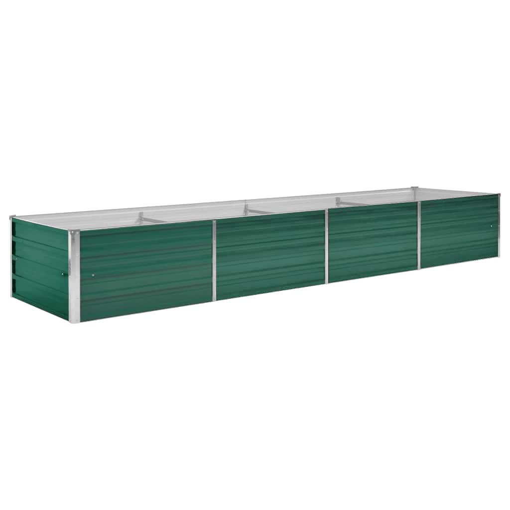 Vrtna sadilica od pocinčanog čelika 320 x 80 x 45 cm zelena