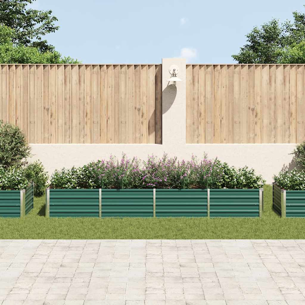 Vrtna sadilica od pocinčanog čelika 320 x 80 x 45 cm zelena