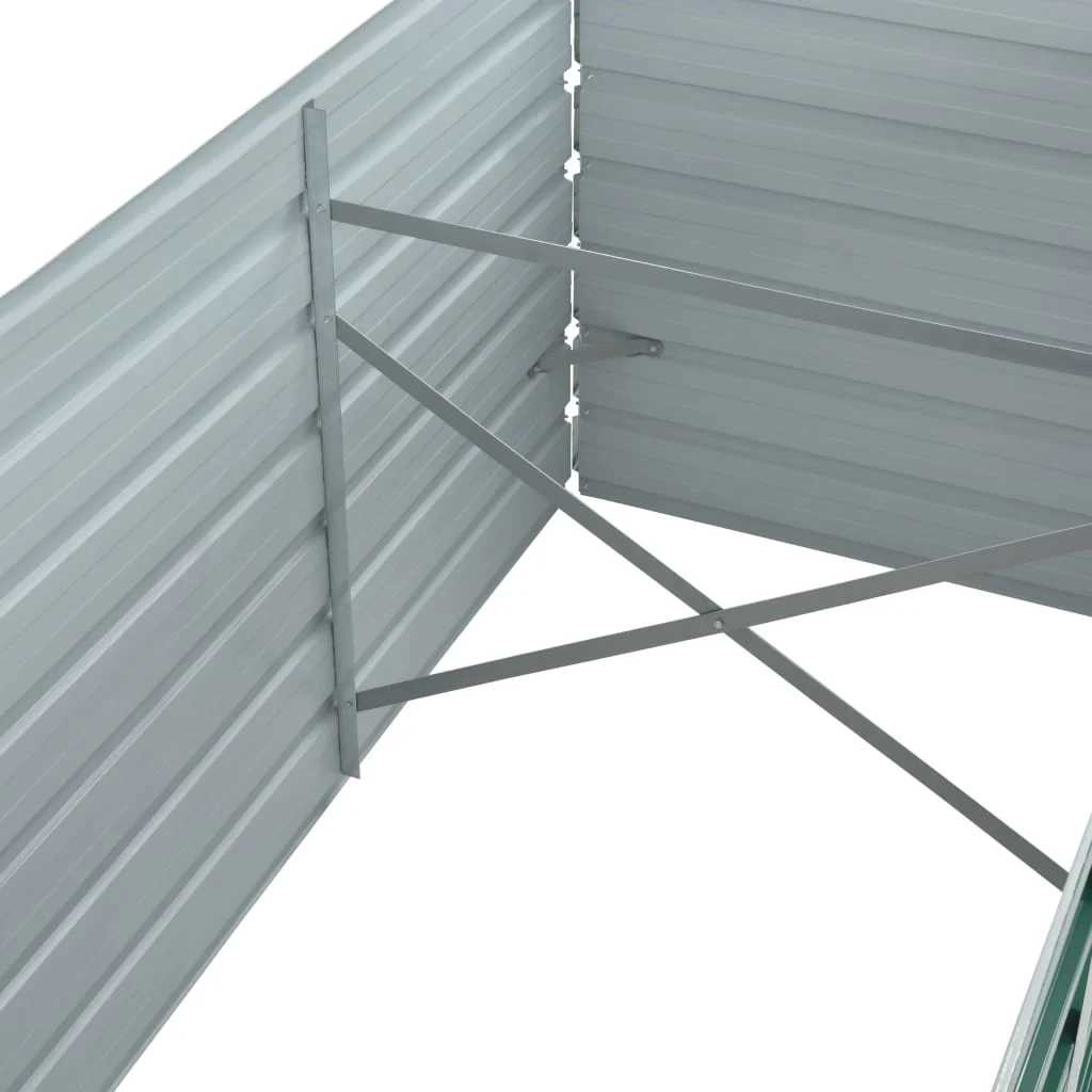 Vrtna sadilica od pocinčanog čelika 320 x 80 x 45 cm zelena