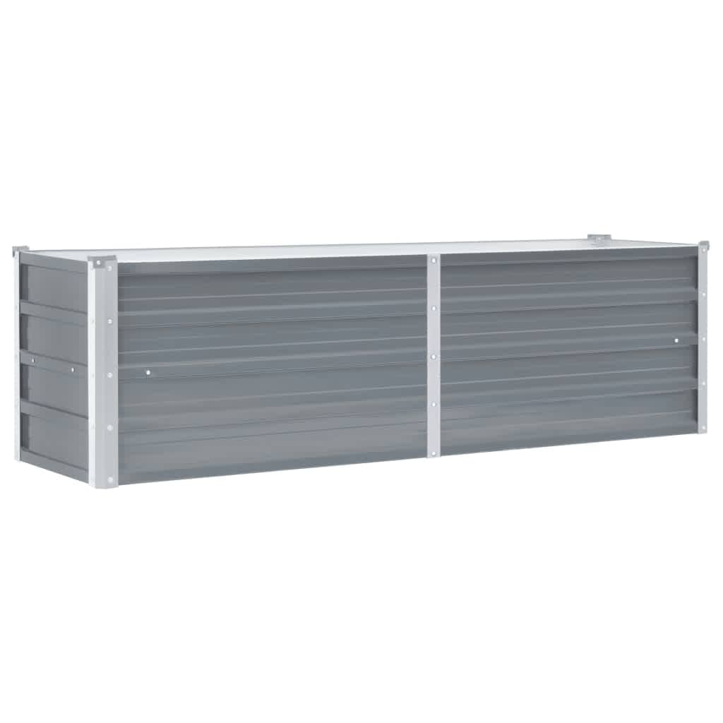 Vrtna sadilica od pocinčanog čelika 160 x 40 x 45 cm siva