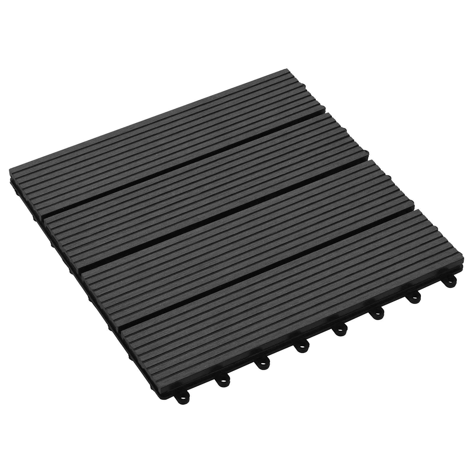 Pločice za decking 11 pcs Crna 30 x 30 cm Drvoplastična smjesa