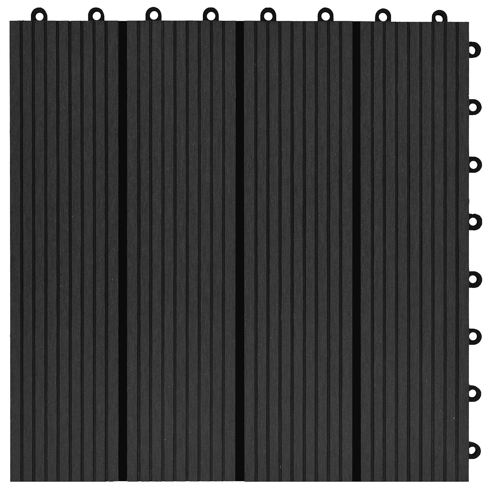 Pločice za decking 11 pcs Crna 30 x 30 cm Drvoplastična smjesa