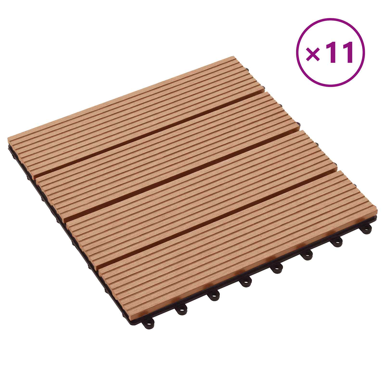 Pločice za decking 11 pcs Tikovina 30 x 30 cm