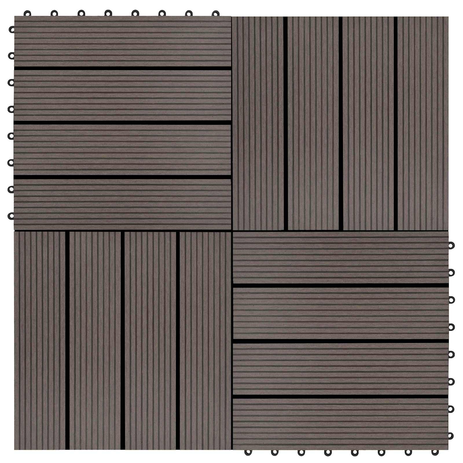 Pločice za decking 11 pcs Tamno smeđa 30 x 30 cm