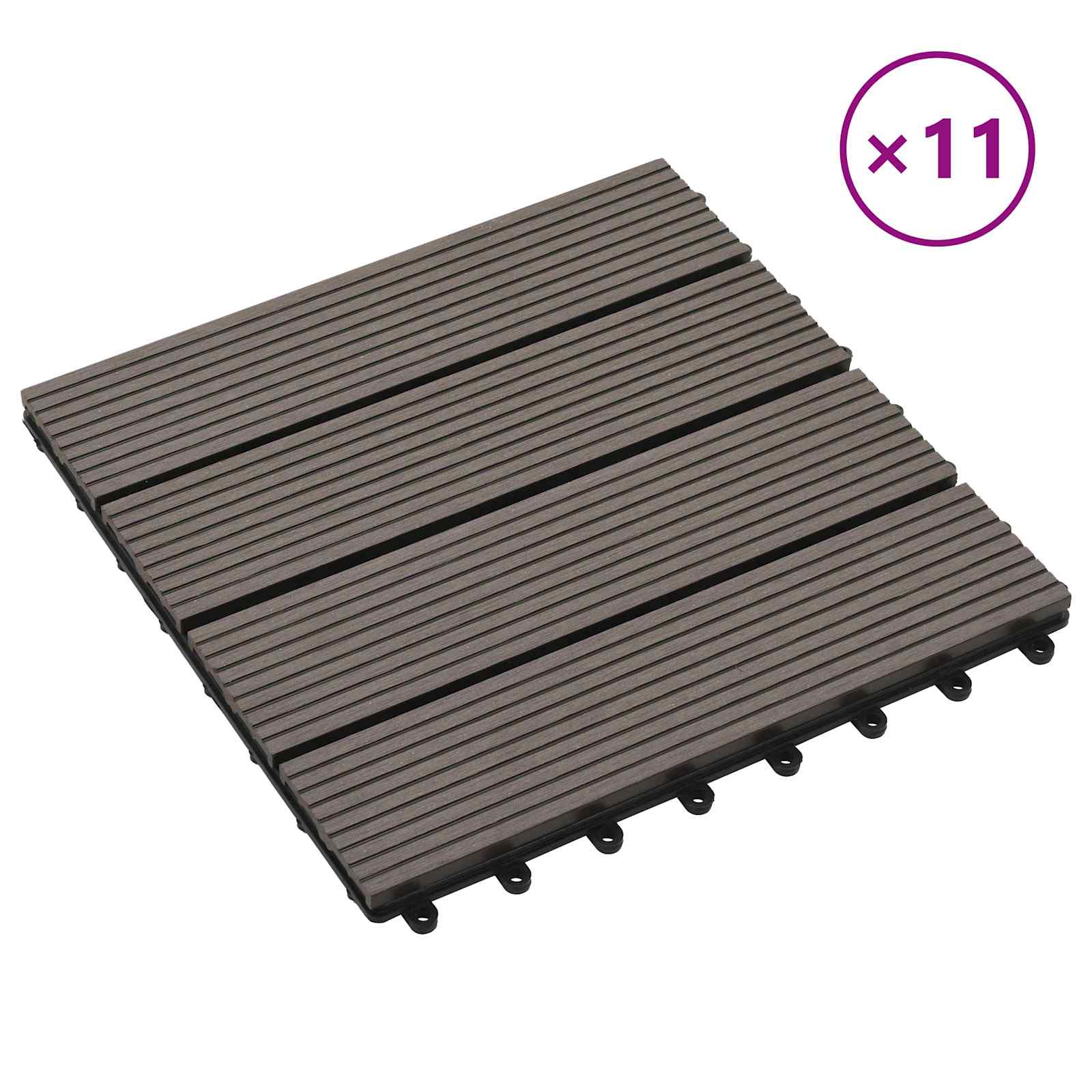 Pločice za decking 11 pcs Tamno smeđa 30 x 30 cm