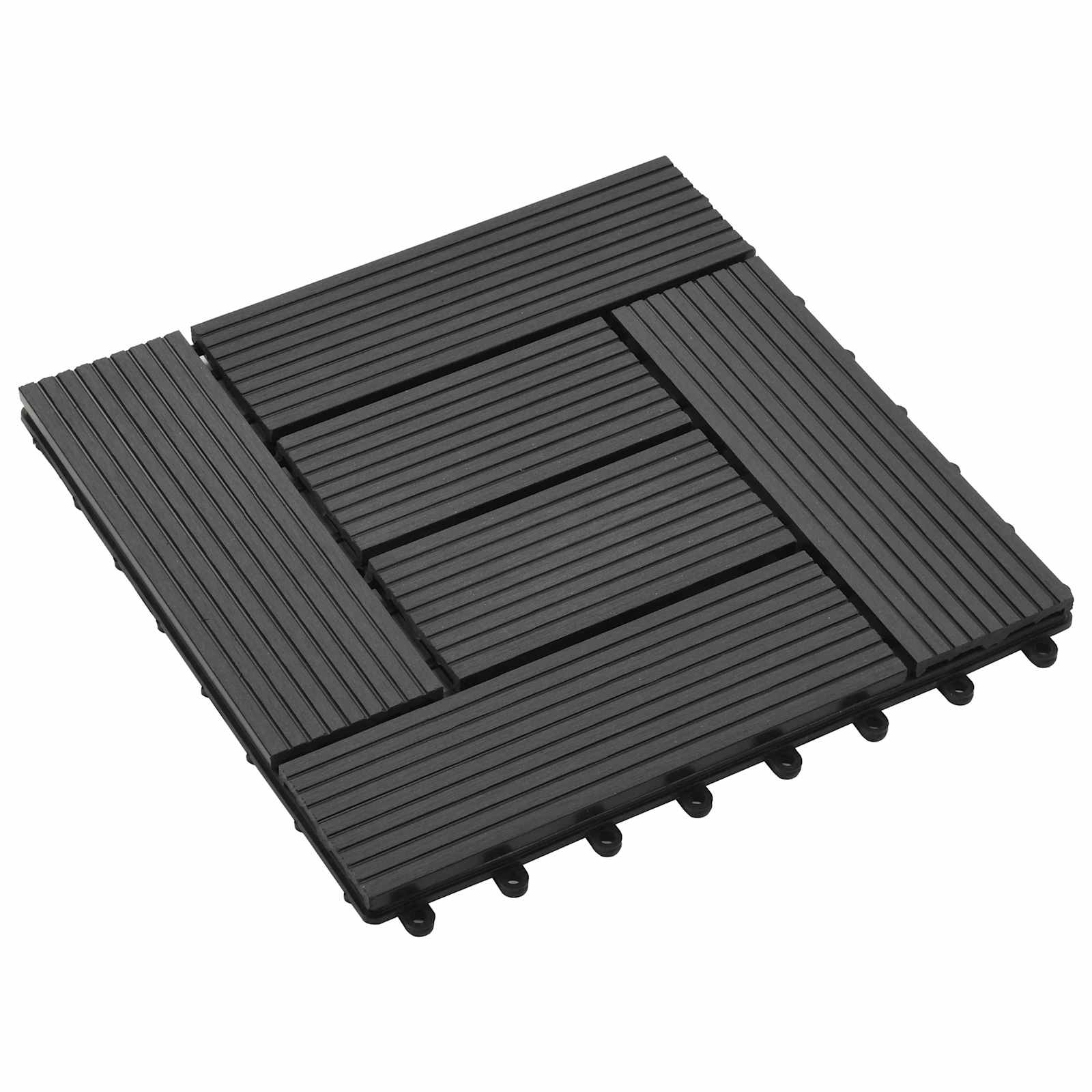 Pločice za decking 11 pcs Crna 30 x 30 cm Drvoplastična smjesa