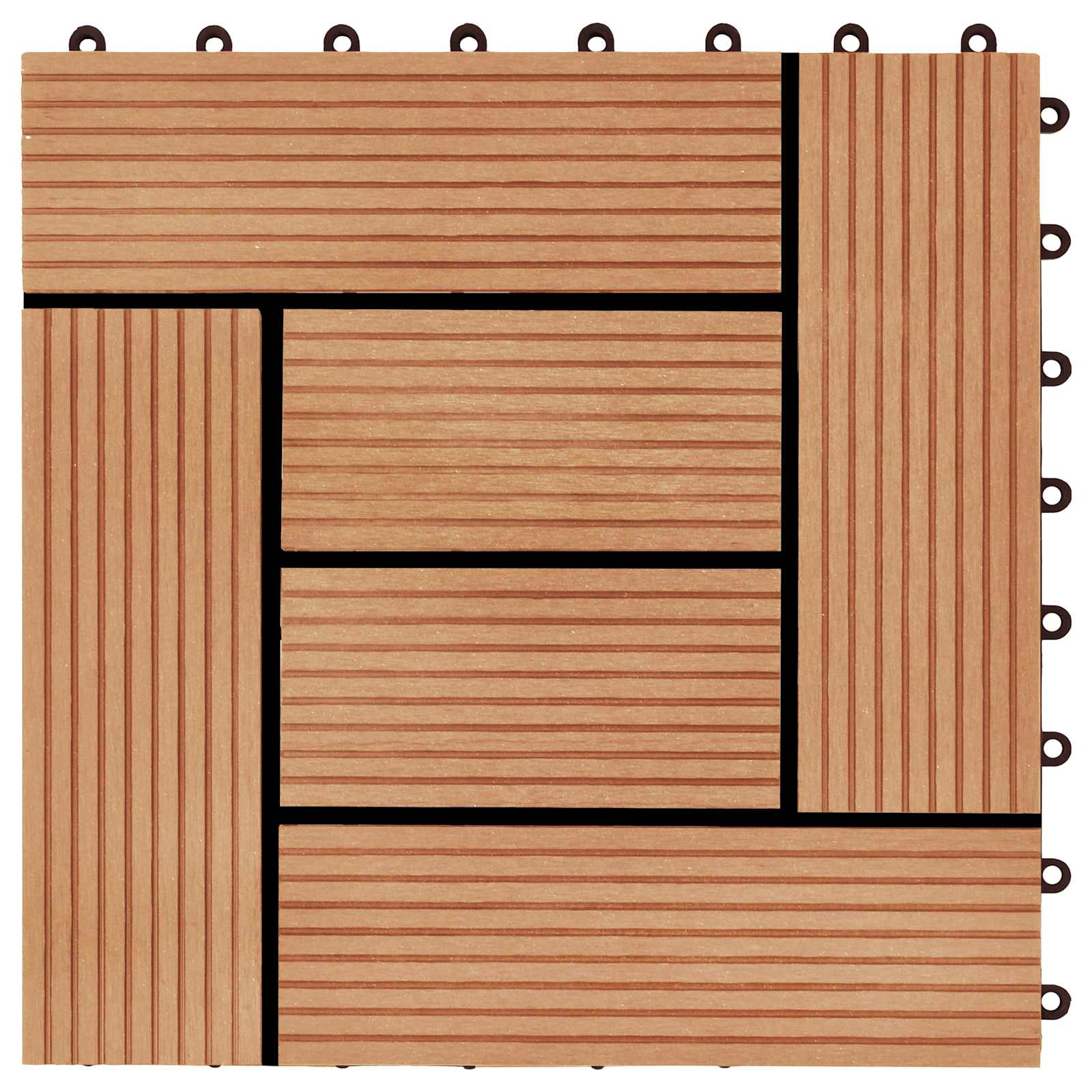 Pločice za decking 11 pcs Tikovina 30 x 30 cm