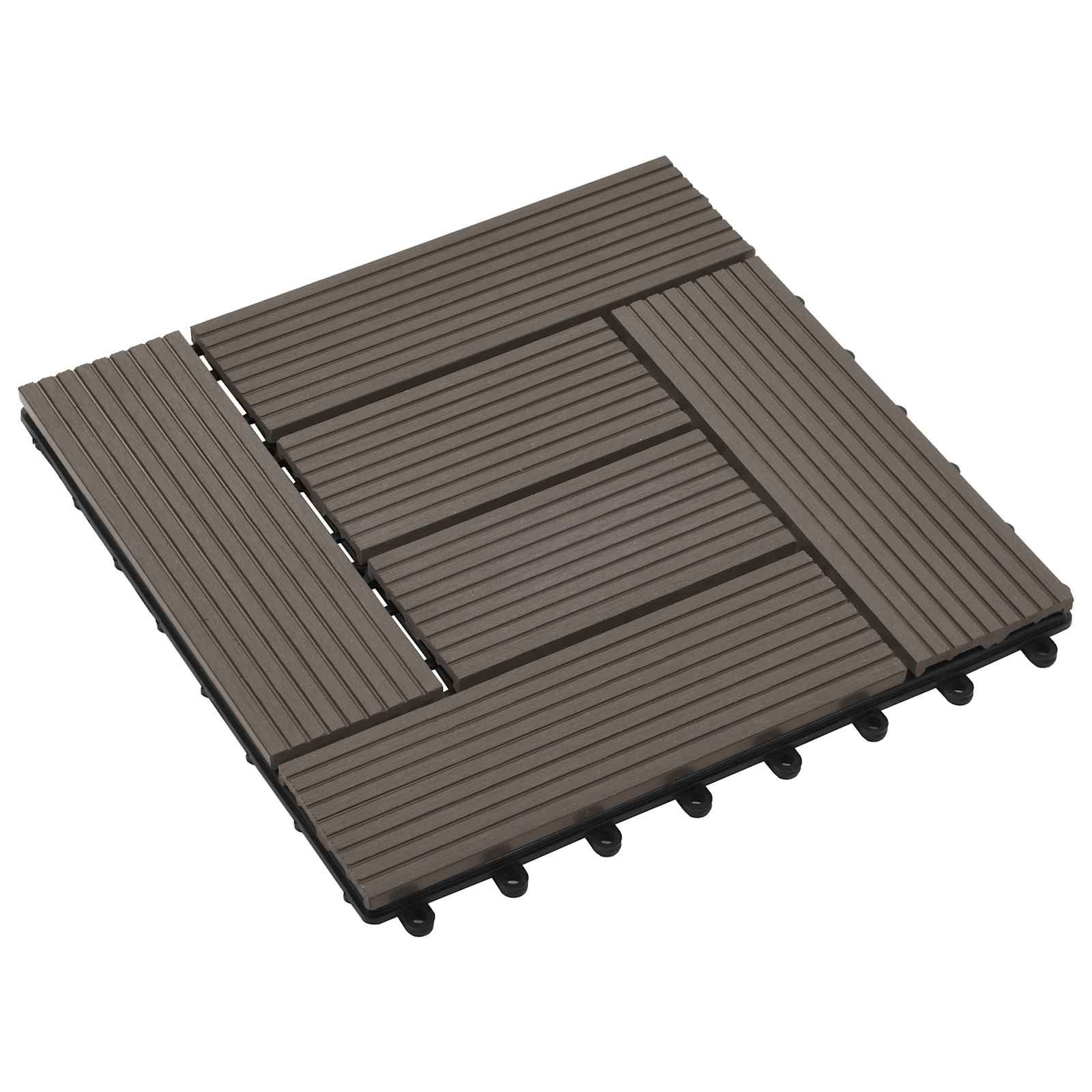 Pločice za decking 11 pcs Tamno smeđa 30 x 30 cm