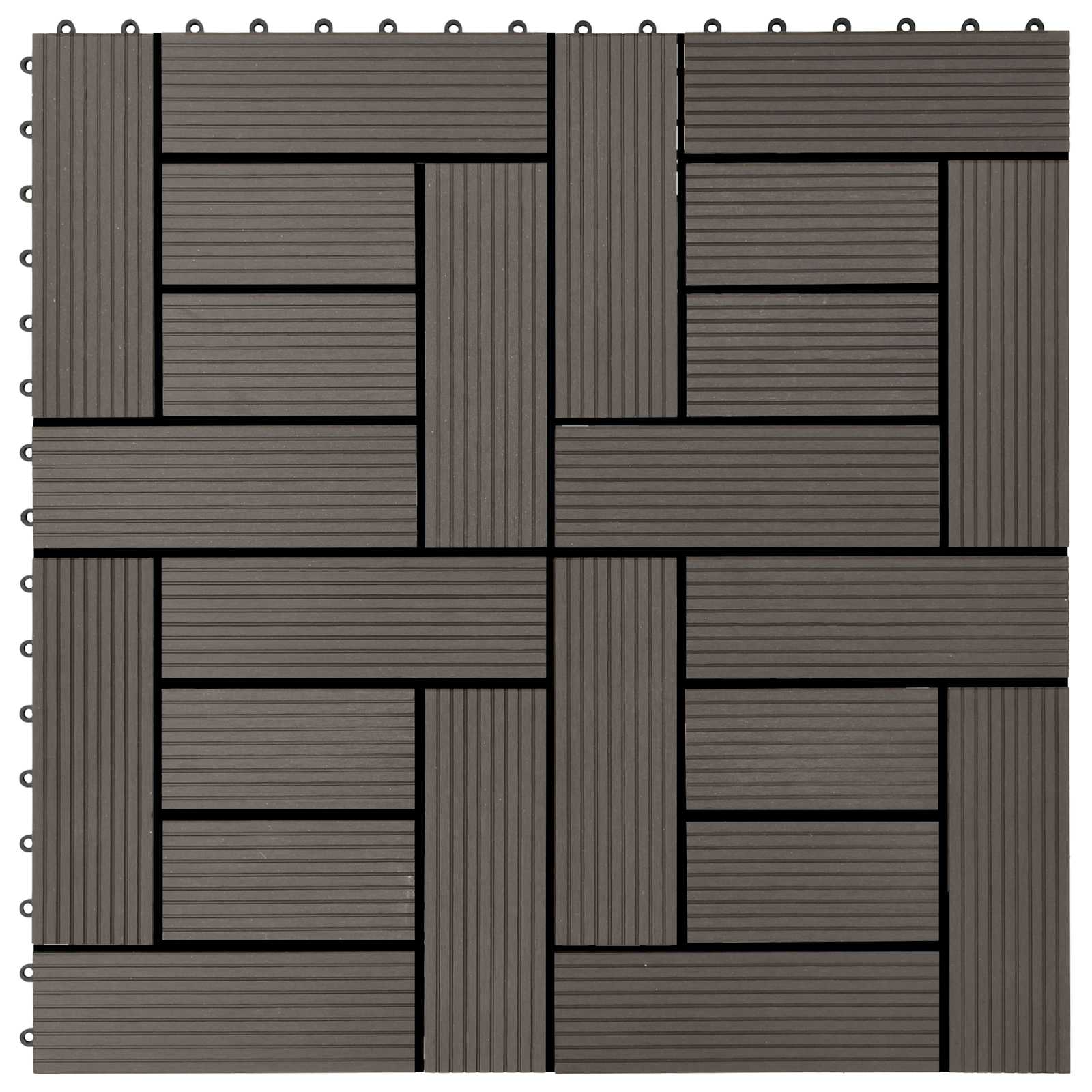 Pločice za decking 11 pcs Tamno smeđa 30 x 30 cm