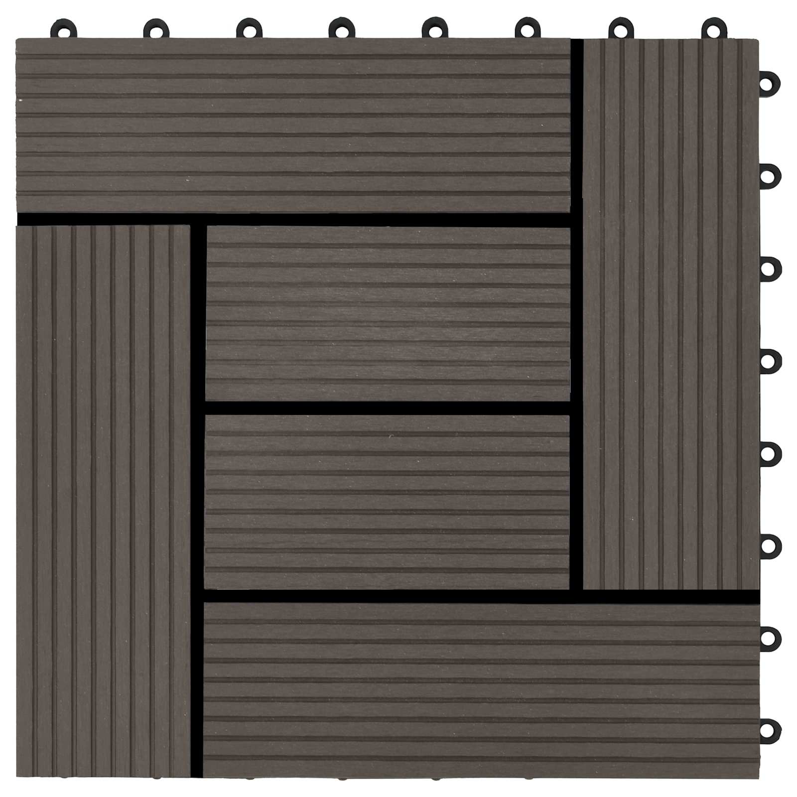 Pločice za decking 11 pcs Tamno smeđa 30 x 30 cm