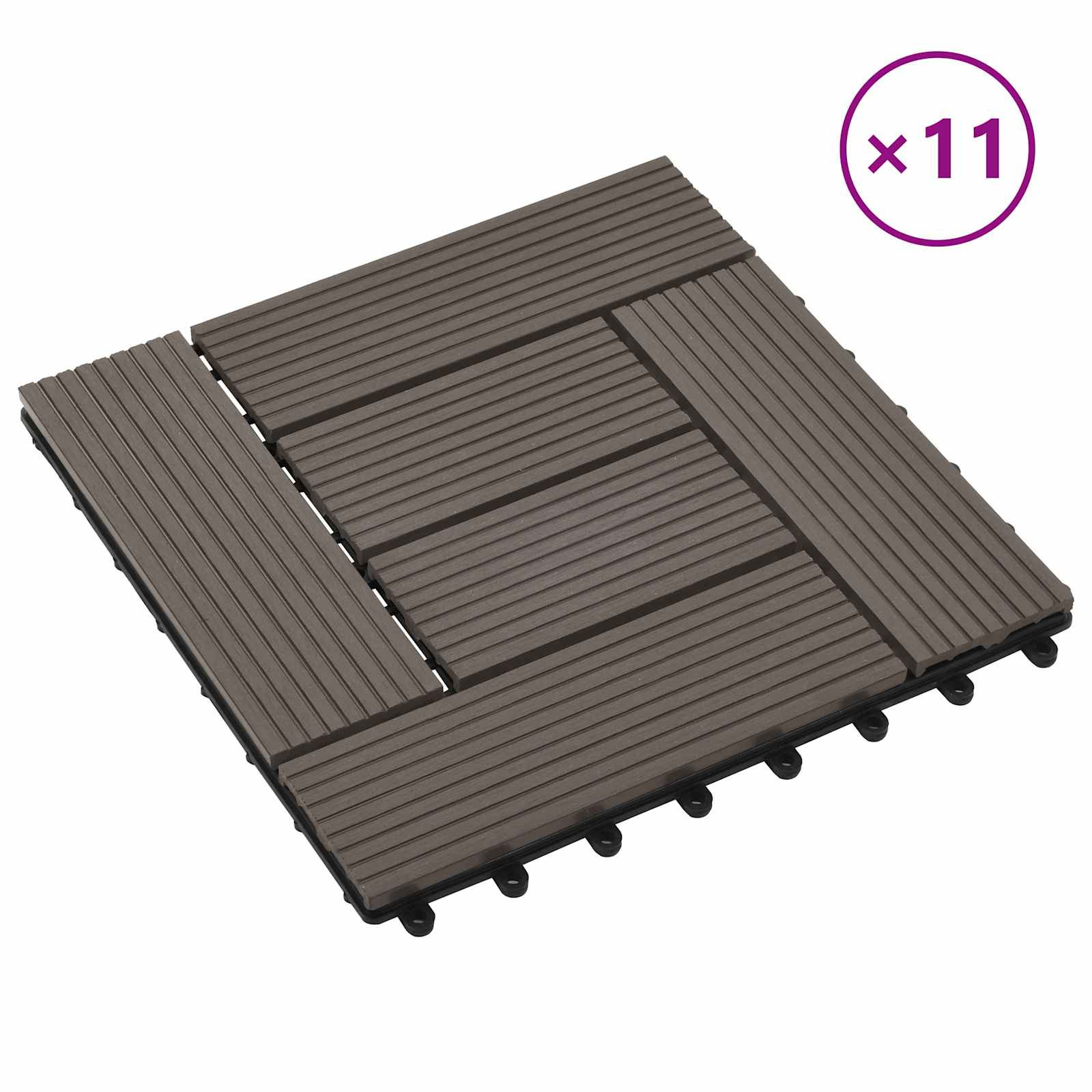 Pločice za decking 11 pcs Tamno smeđa 30 x 30 cm