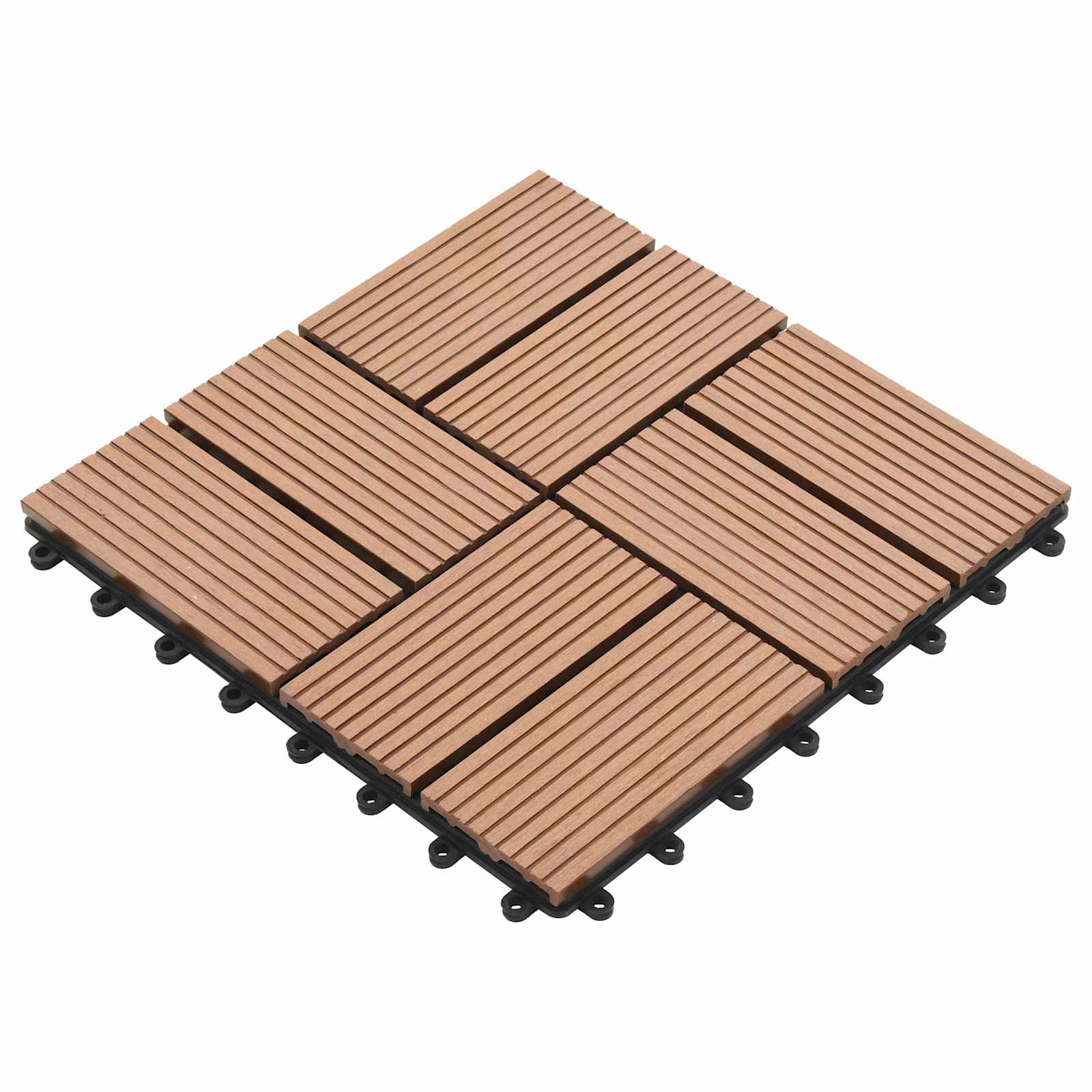 Pločice za decking 11 pcs Smeđa 30 x 30 cm Drvoplastična smjesa