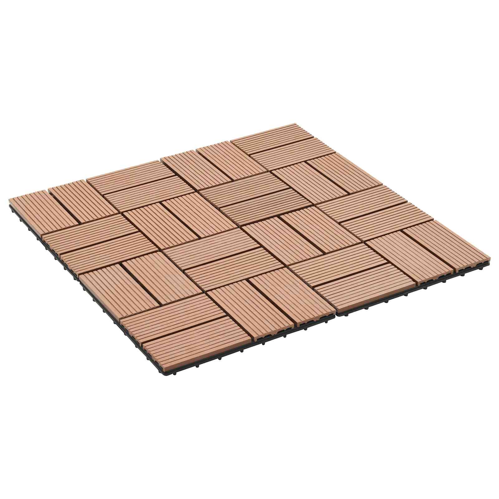 Pločice za decking 11 pcs Smeđa 30 x 30 cm Drvoplastična smjesa