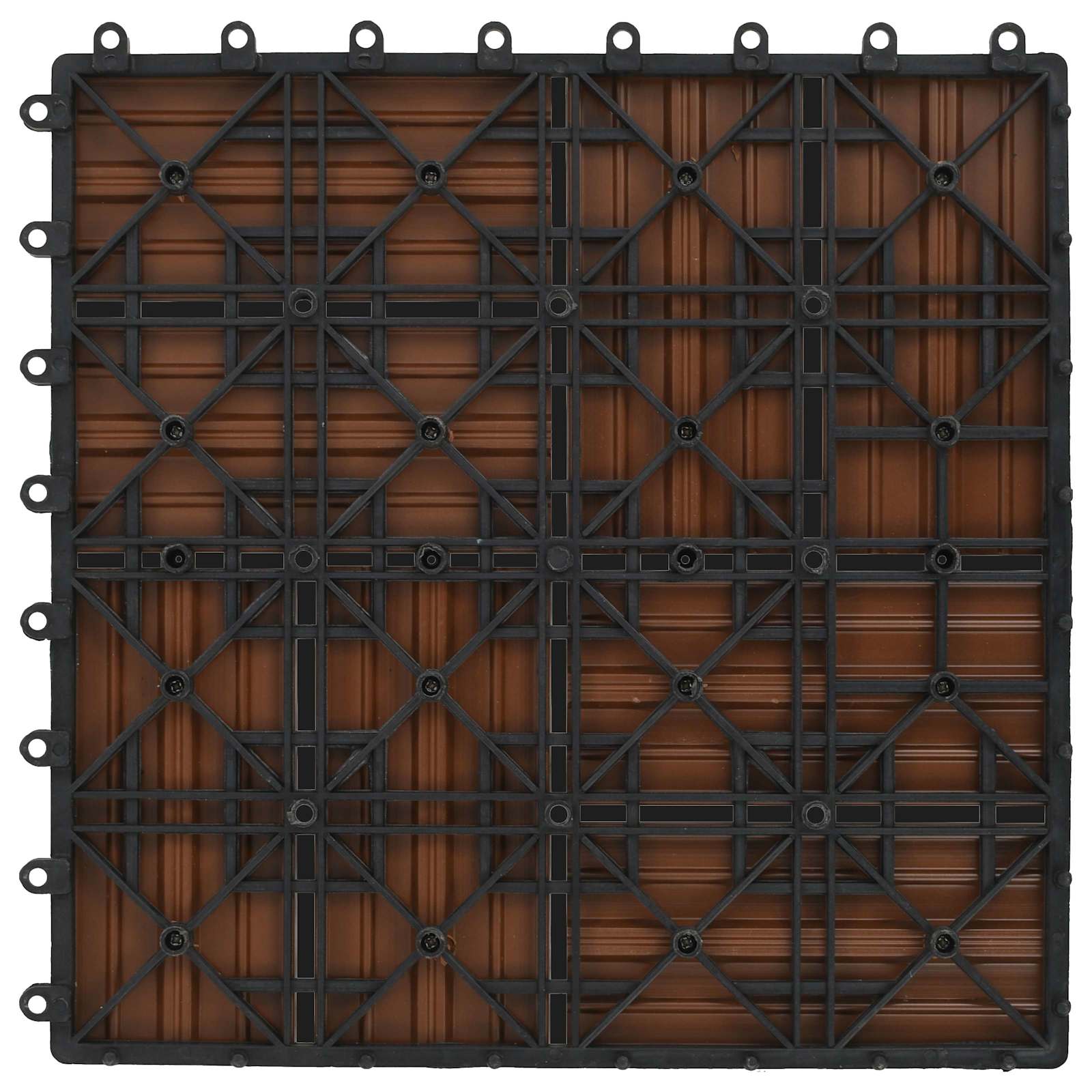 Pločice za decking 11 pcs Smeđa 30 x 30 cm Drvoplastična smjesa