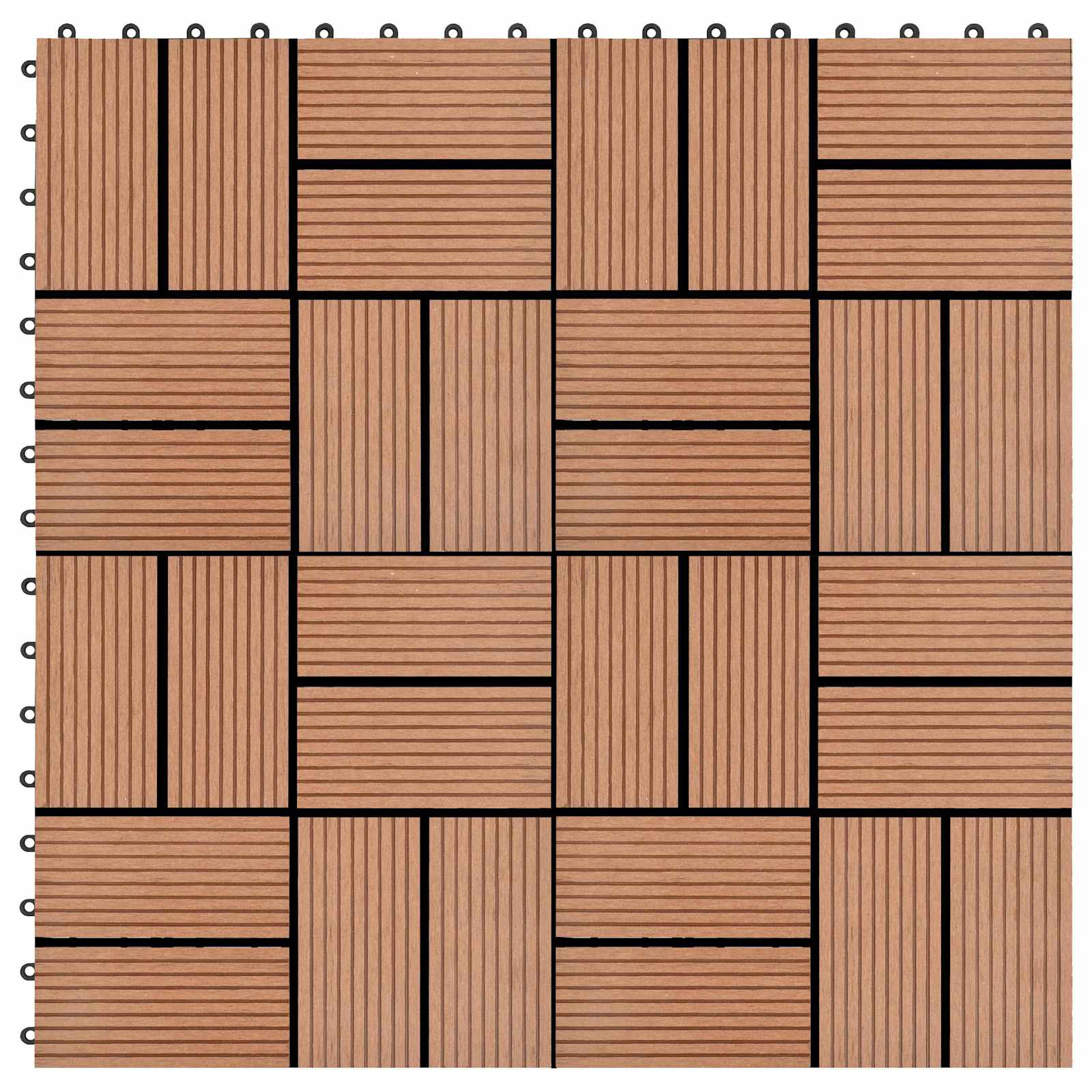 Pločice za decking 11 pcs Smeđa 30 x 30 cm Drvoplastična smjesa
