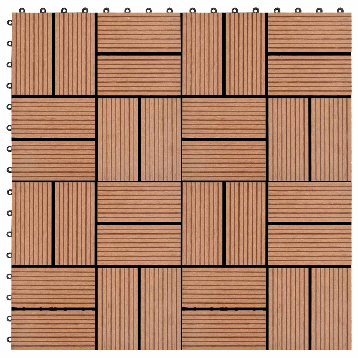 Pločice za decking 11 pcs Smeđa 30 x 30 cm Drvoplastična smjesa