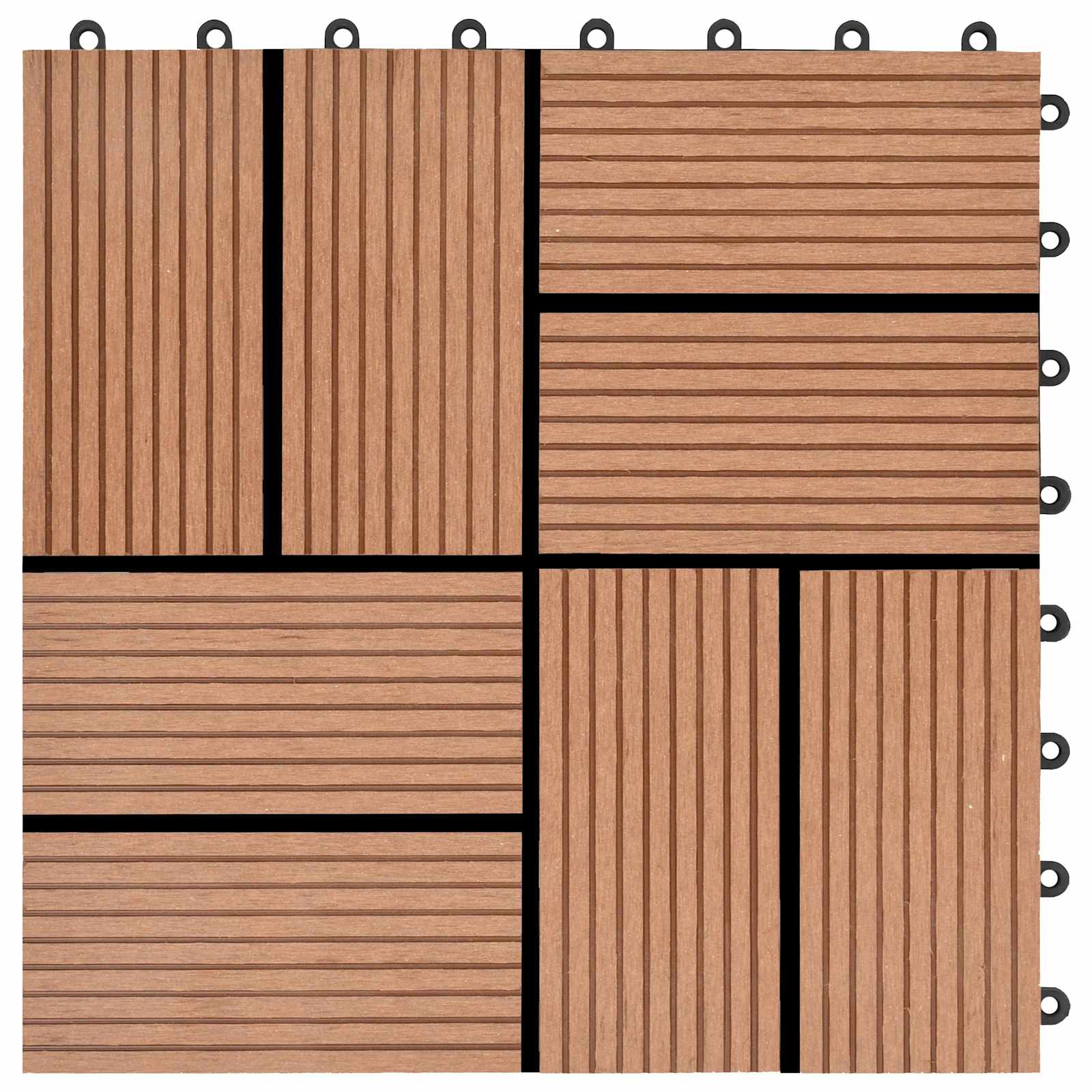 Pločice za decking 11 pcs Smeđa 30 x 30 cm Drvoplastična smjesa