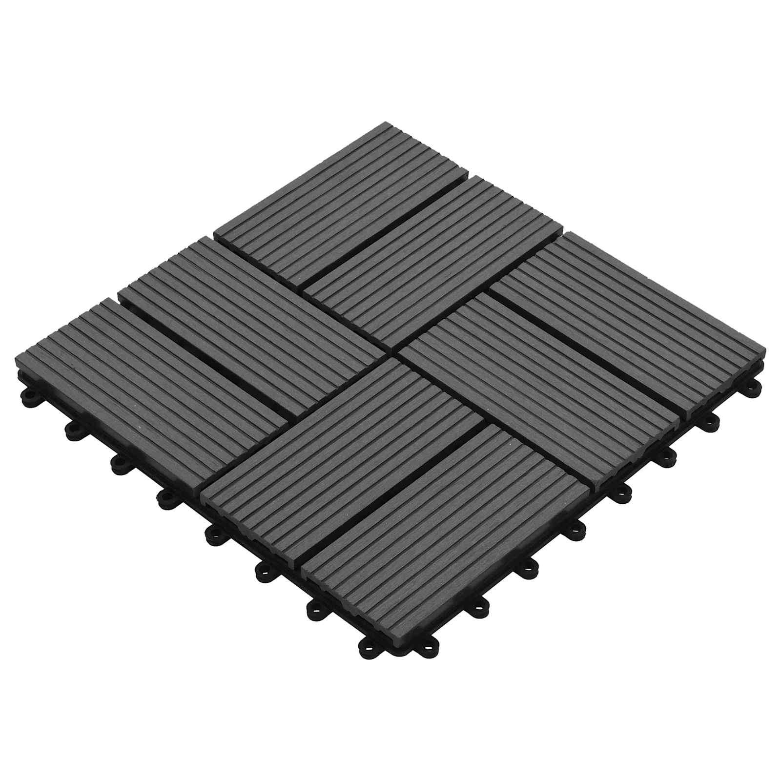 Pločice za decking 11 pcs Siva 30 x 30 cm Drvoplastična smjesa