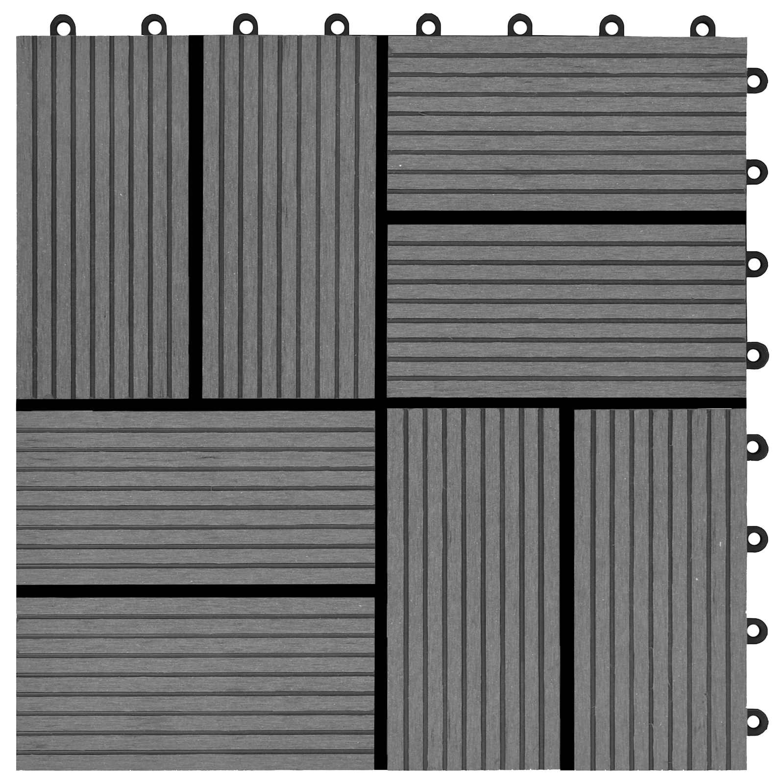 Pločice za decking 11 pcs Siva 30 x 30 cm Drvoplastična smjesa