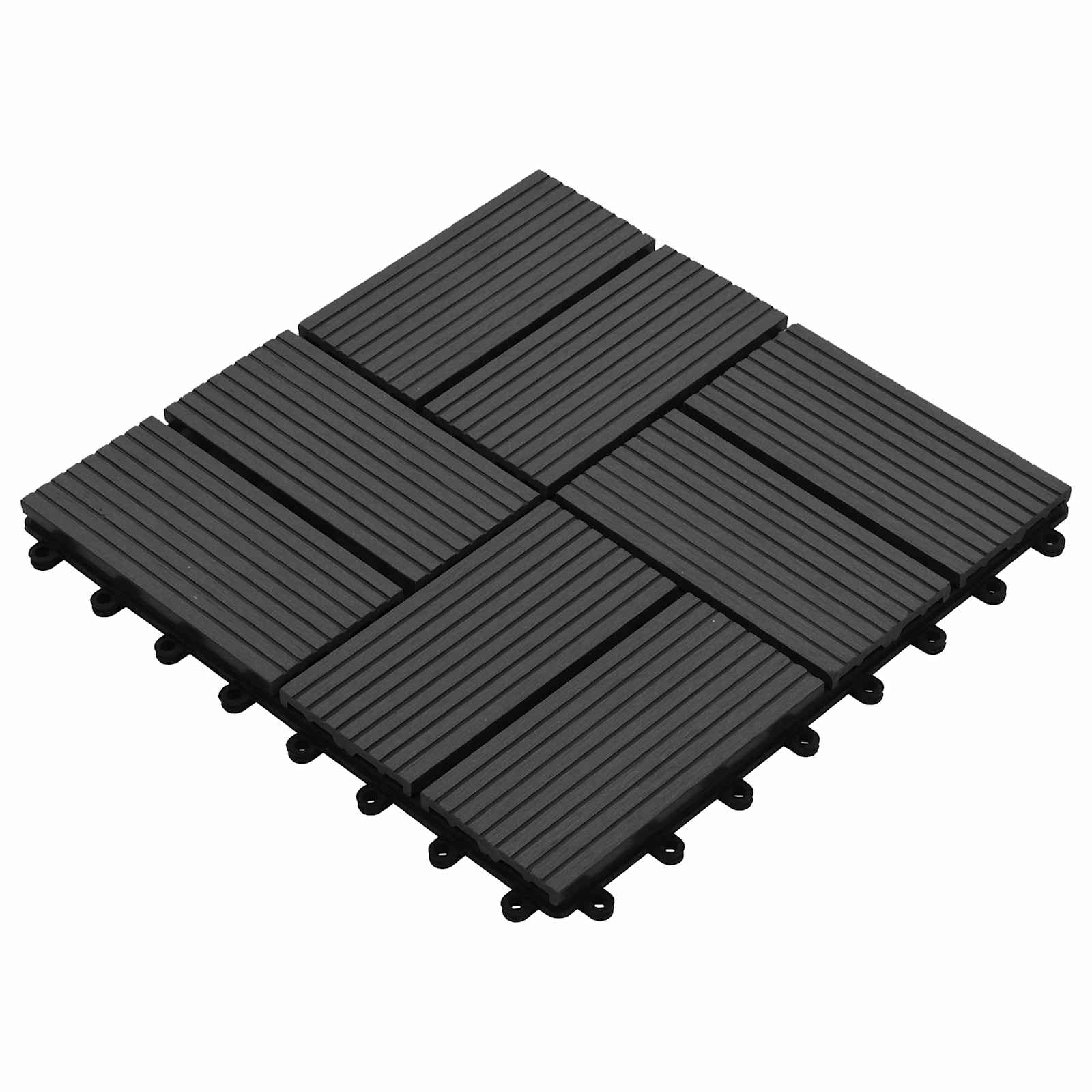Pločice za decking 11 pcs Crna 30 x 30 cm Drvoplastična smjesa