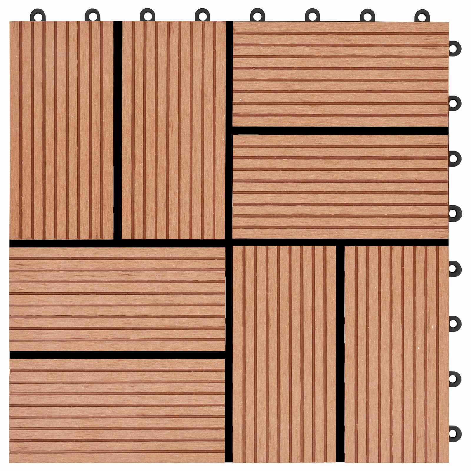 Pločice za decking 11 pcs Tikovina 30 x 30 cm