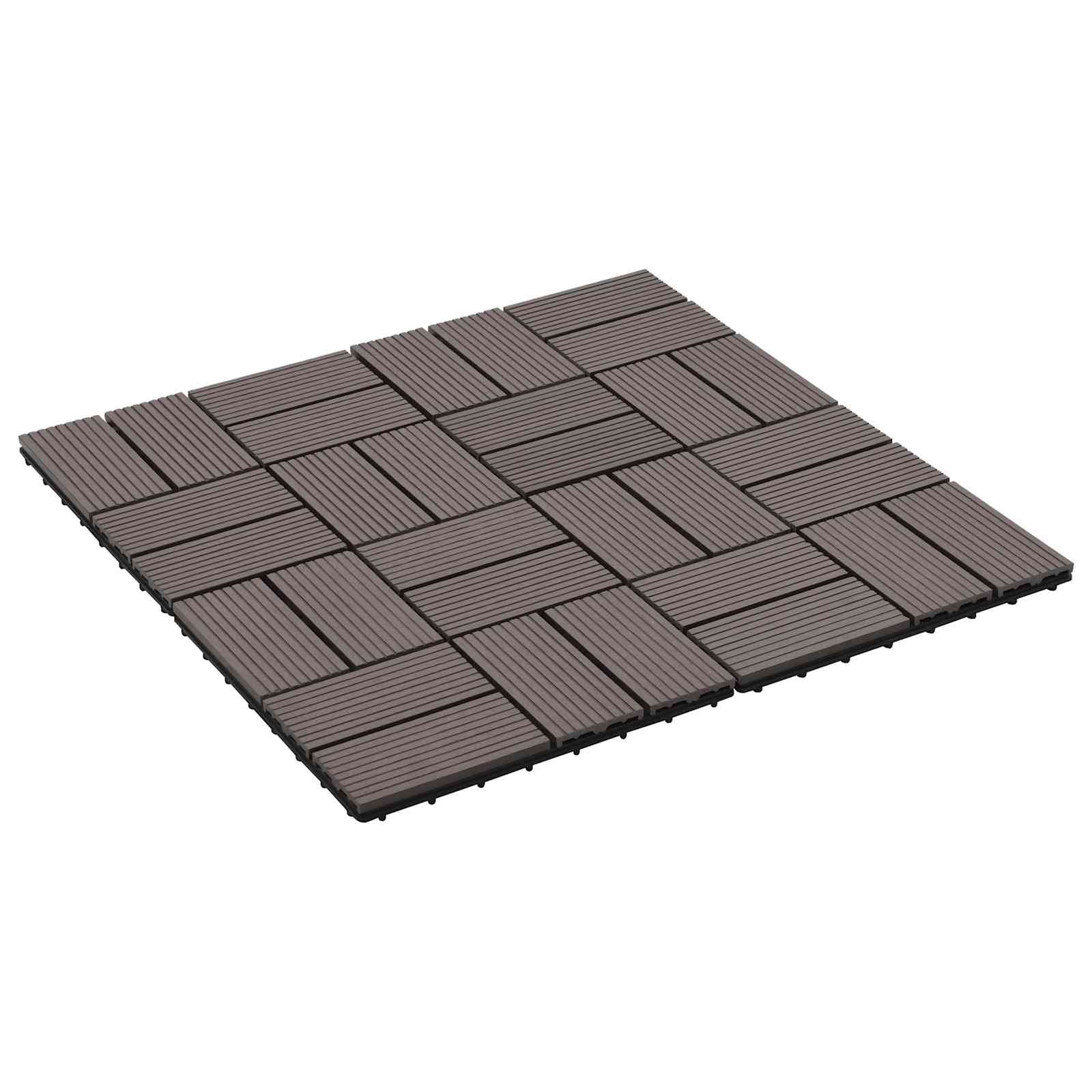 Pločice za decking 11 pcs Tamno smeđa 30 x 30 cm