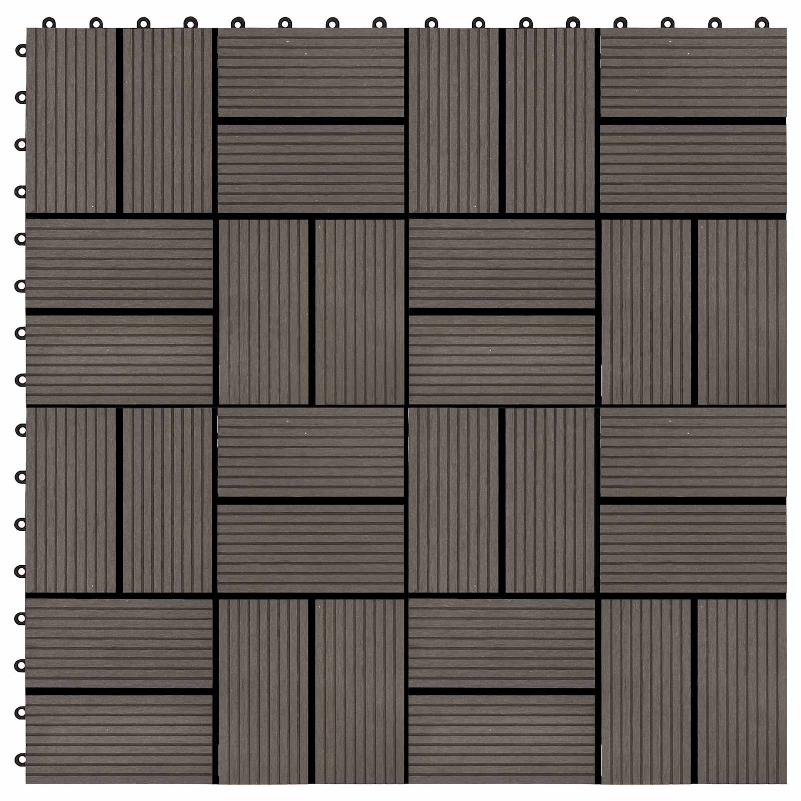 Pločice za decking 11 pcs Tamno smeđa 30 x 30 cm