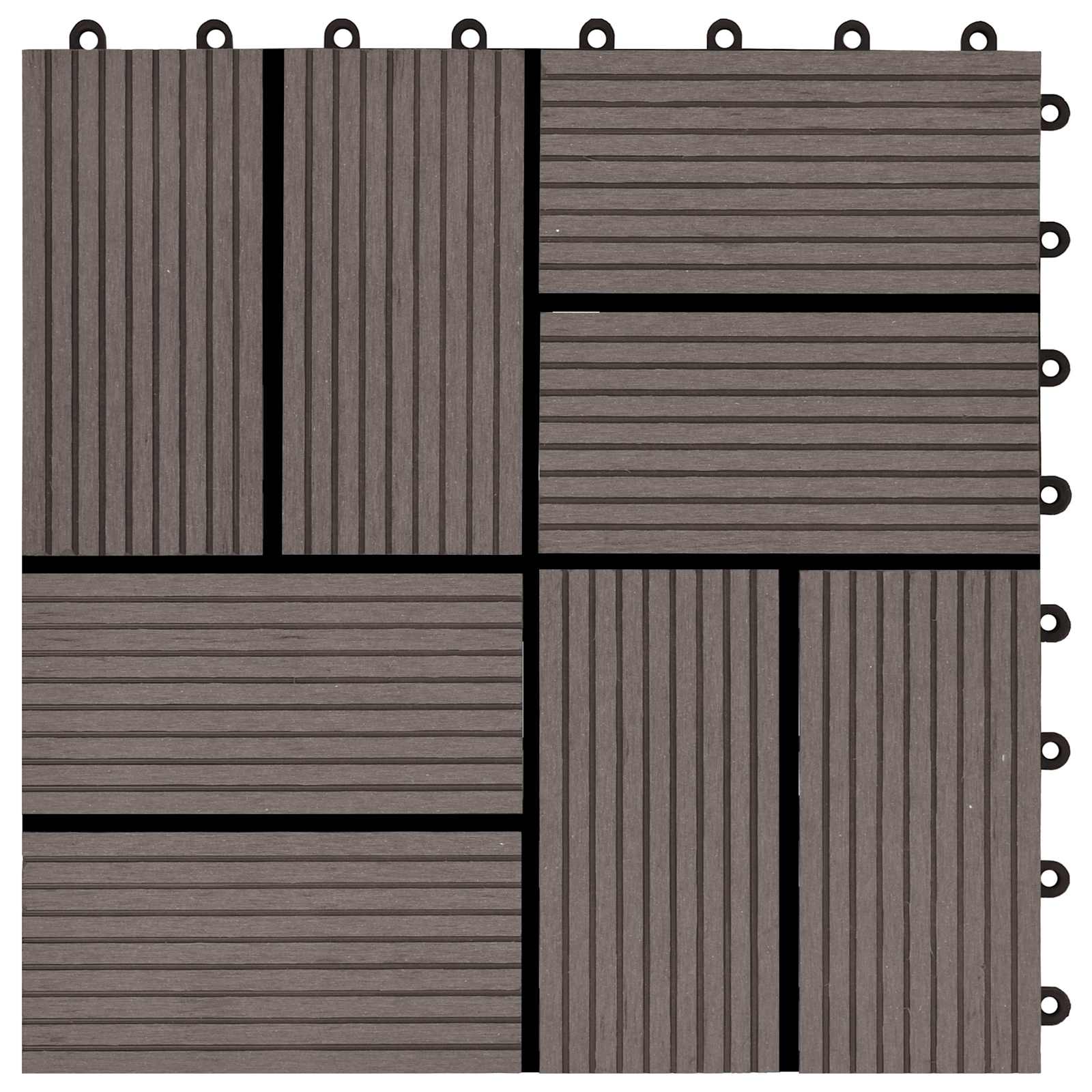 Pločice za decking 11 pcs Tamno smeđa 30 x 30 cm