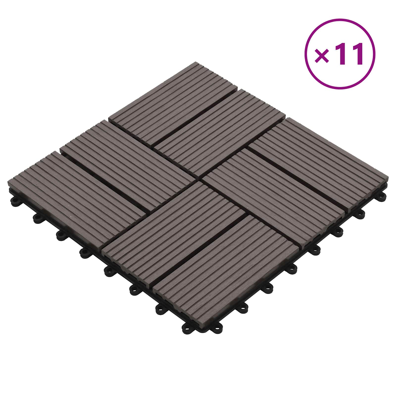 Pločice za decking 11 pcs Tamno smeđa 30 x 30 cm
