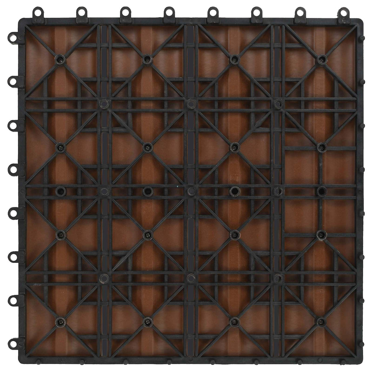 Pločice za decking 3D Dizajn 11 pcs Svijetlosmeđa 30 x 30 cm