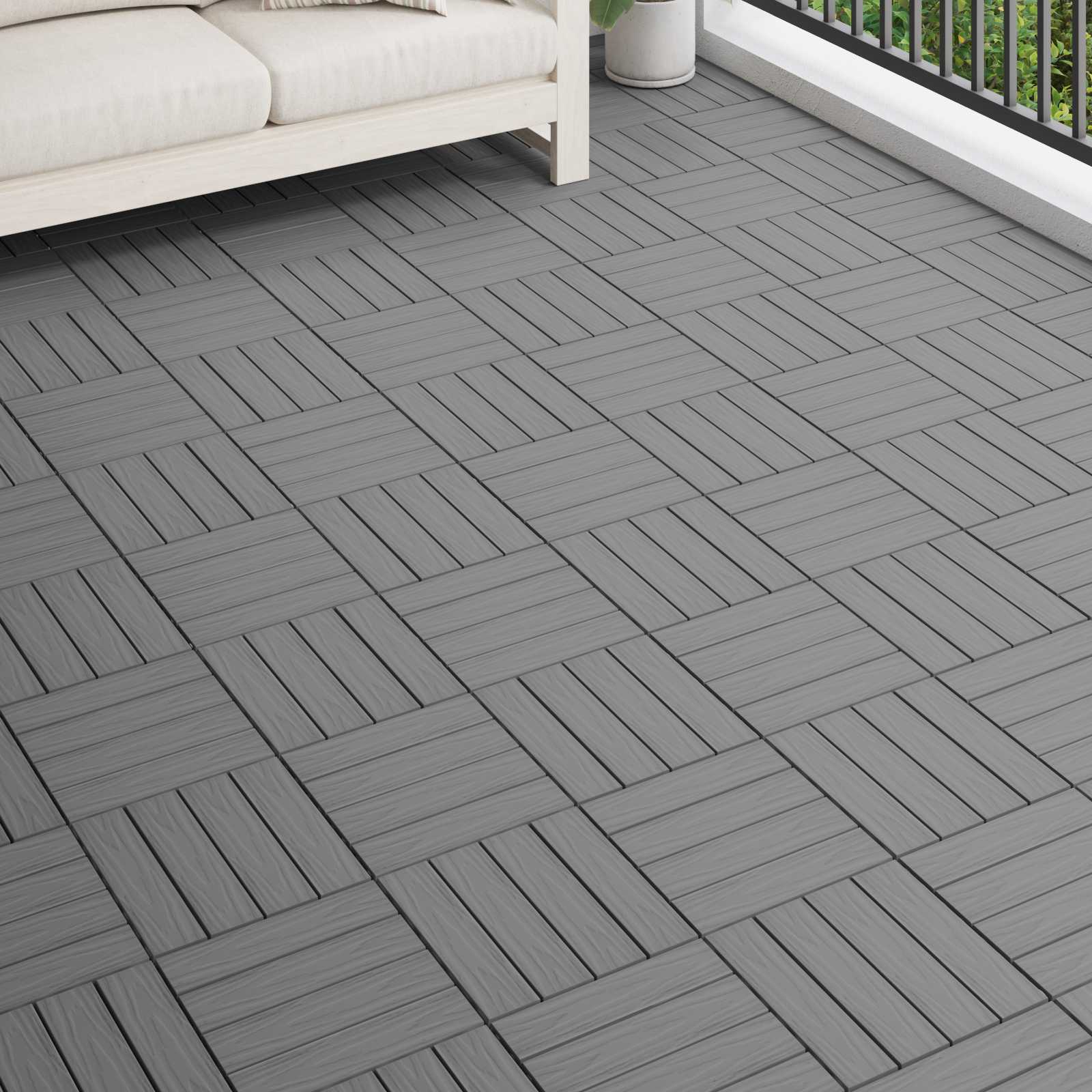 Pločice za decking 11 pcs Sivi 30 x 30 cm Drvoplastična smjesa