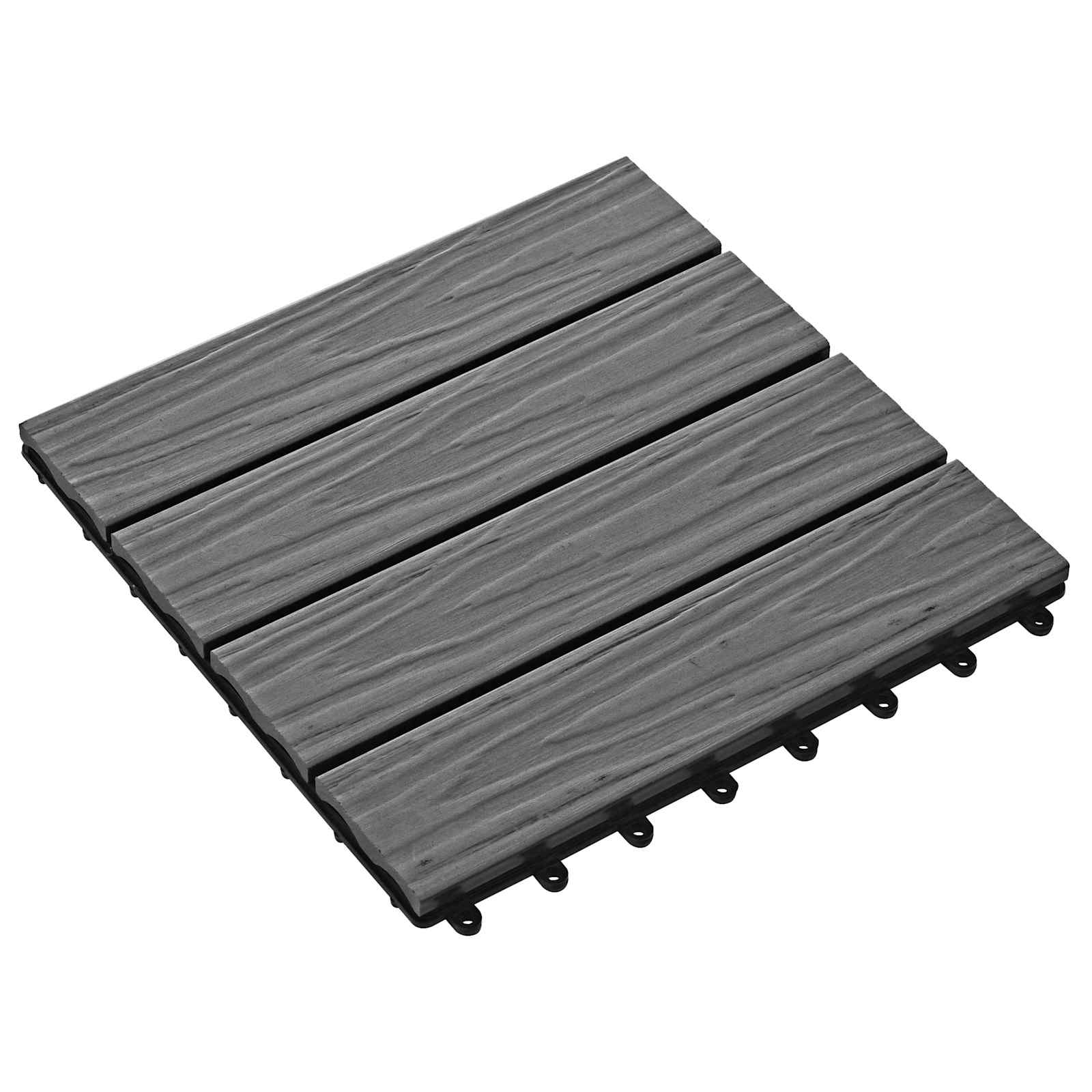 Pločice za decking 11 pcs Sivi 30 x 30 cm Drvoplastična smjesa