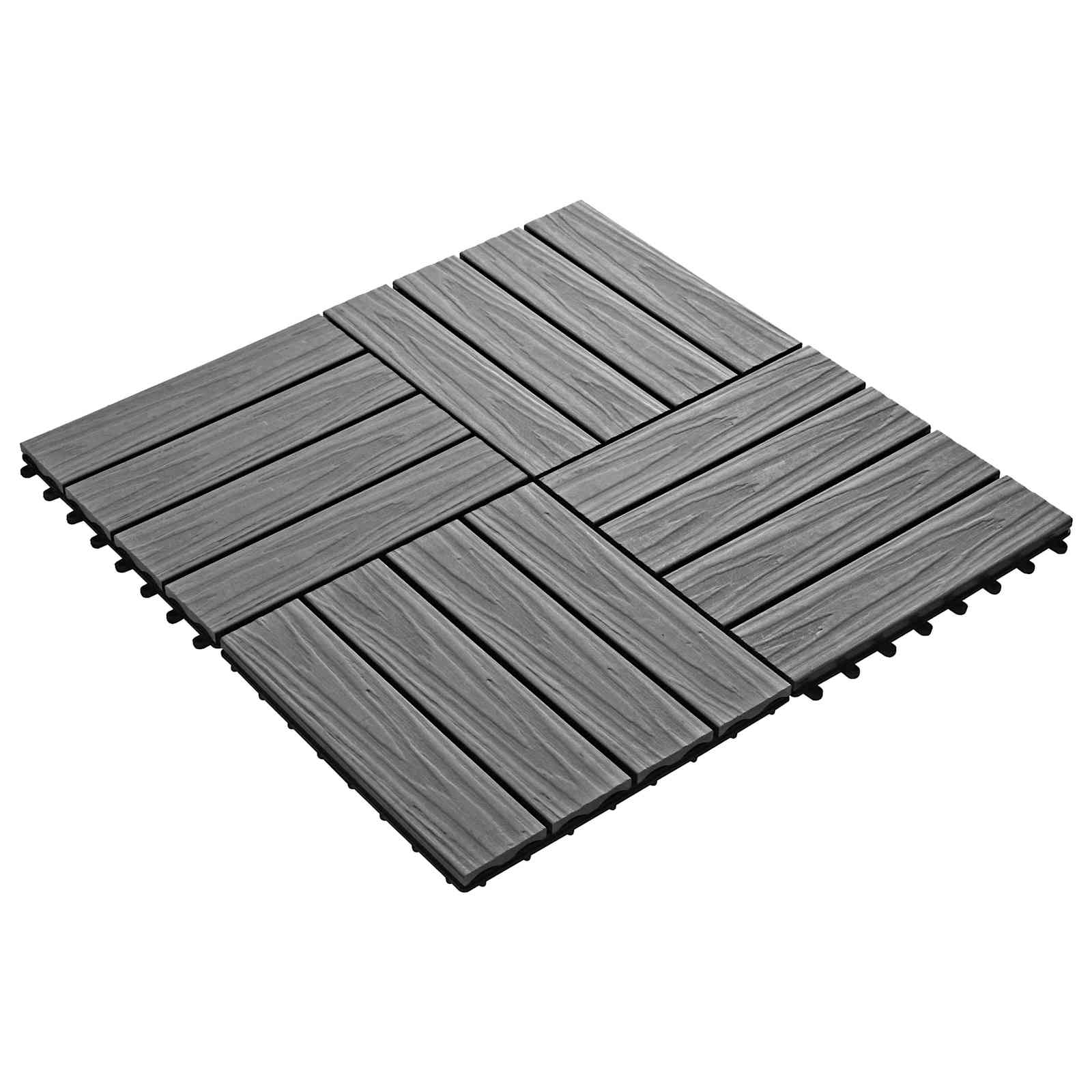 Pločice za decking 11 pcs Sivi 30 x 30 cm Drvoplastična smjesa