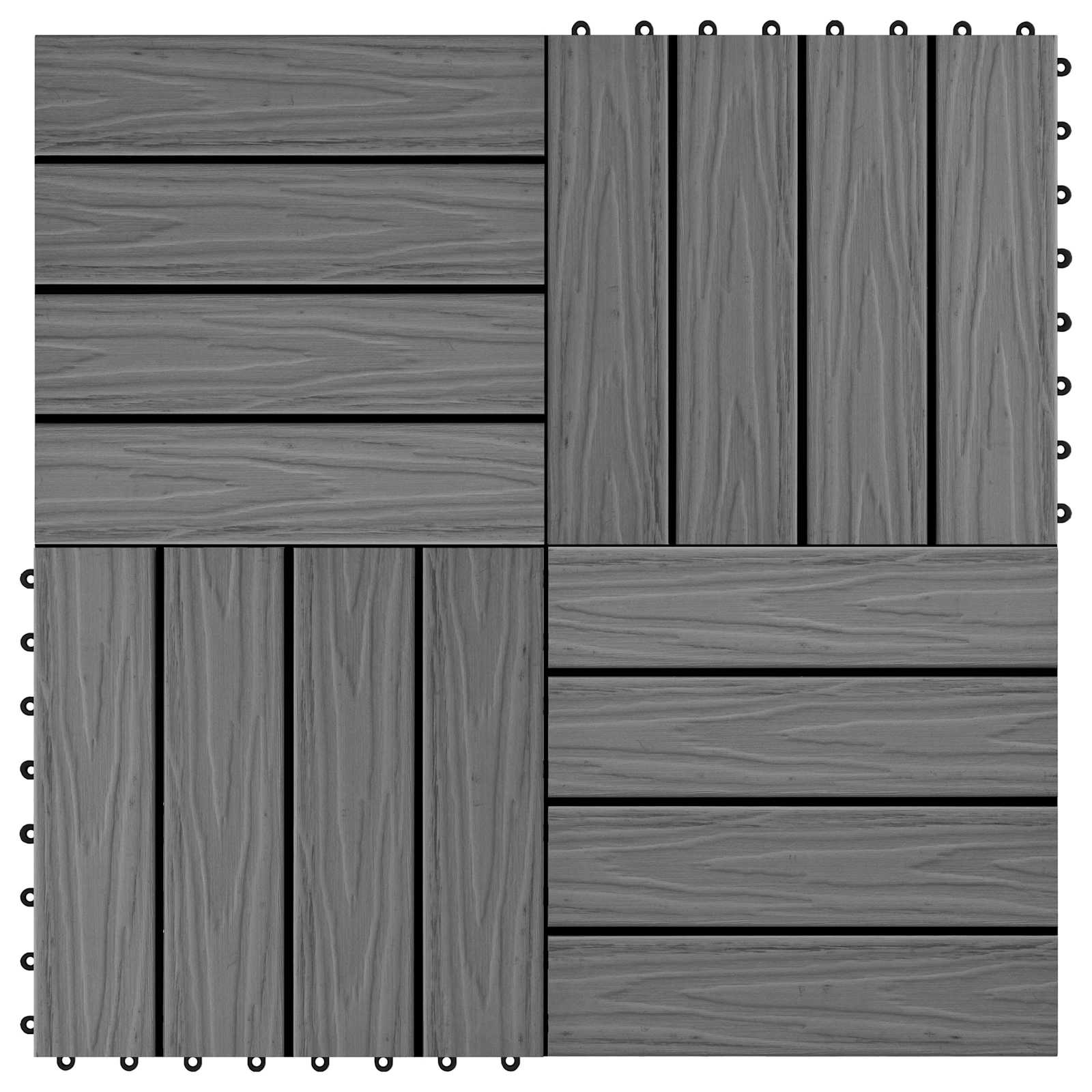 Pločice za decking 11 pcs Sivi 30 x 30 cm Drvoplastična smjesa