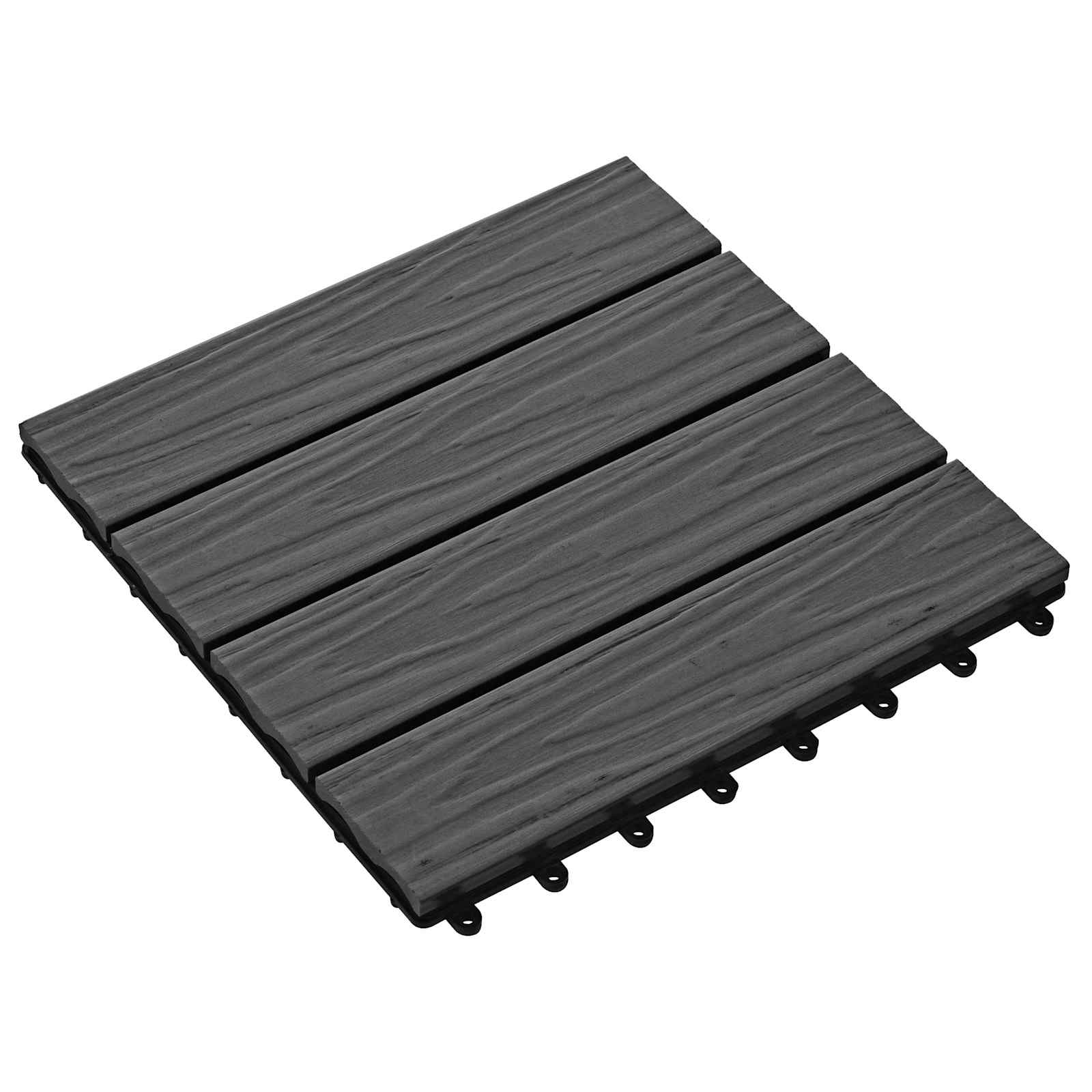 Pločice za decking 11 pcs Crna 30 x 30 cm Drvoplastična smjesa