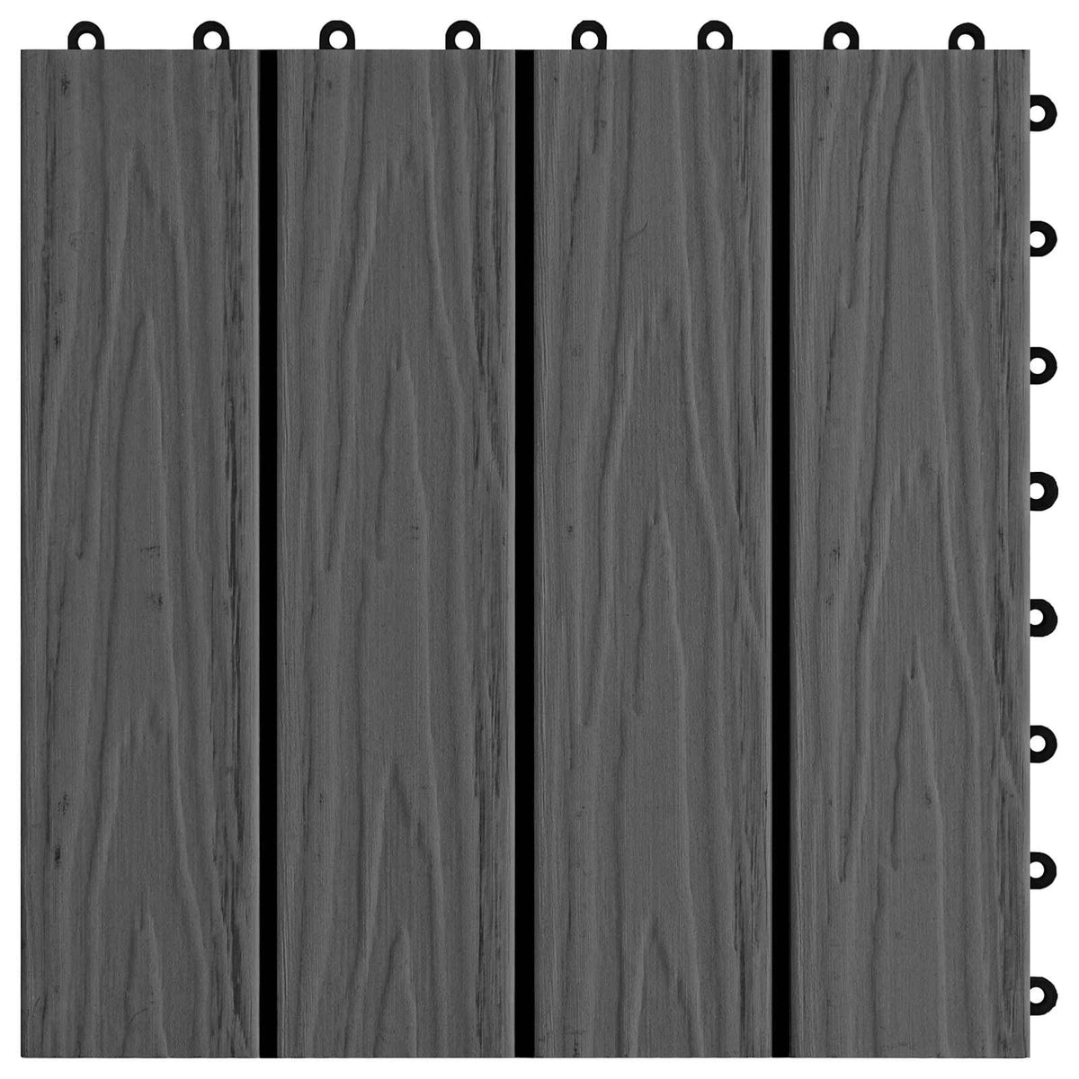 Pločice za decking 11 pcs Crna 30 x 30 cm Drvoplastična smjesa