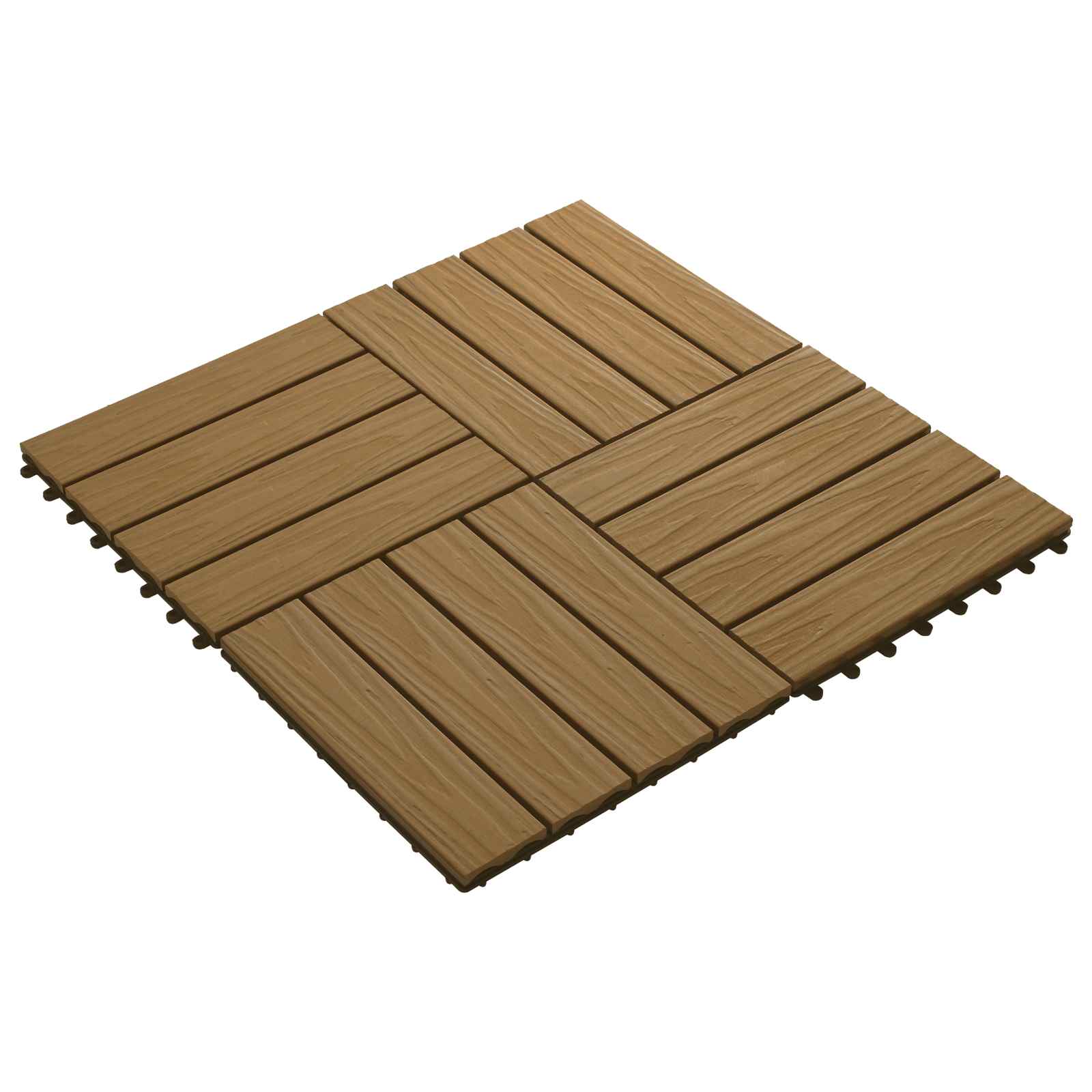 Pločice za decking 3D Dizajn 11 pcs Tikovina 30 x 30 cm