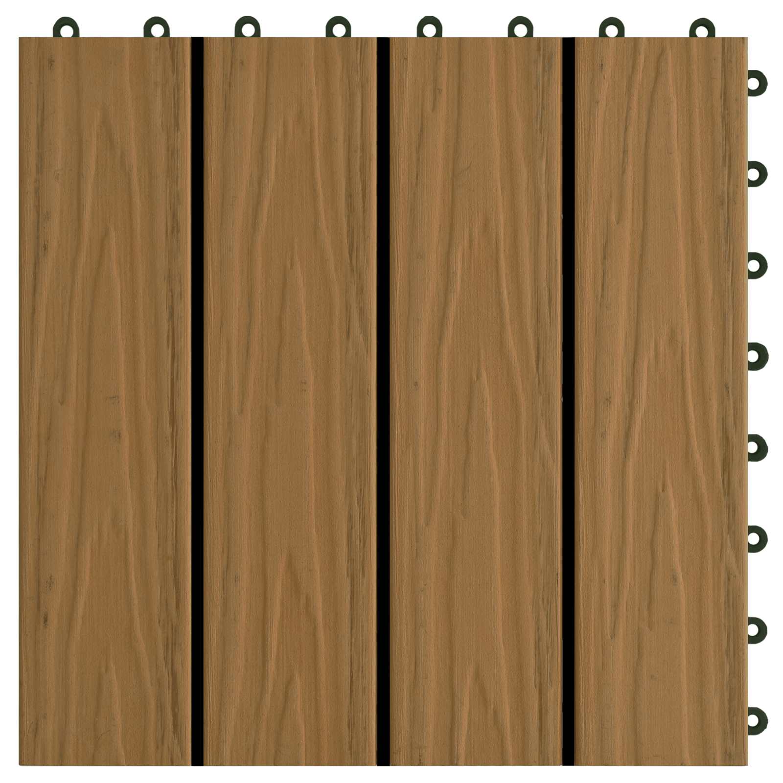 Pločice za decking 3D Dizajn 11 pcs Tikovina 30 x 30 cm