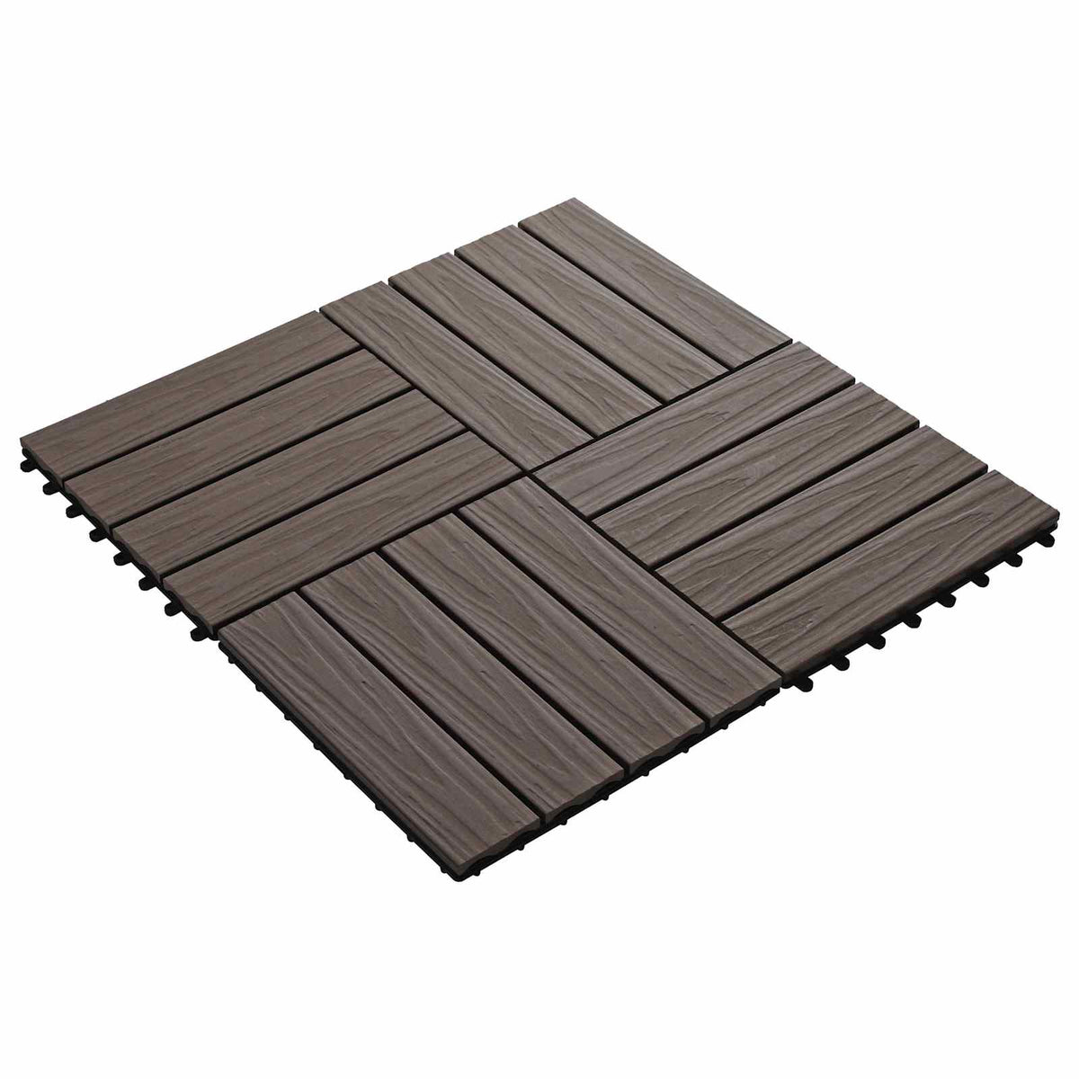 Pločice za decking 3D Dizajn 11 pcs Svijetlosmeđa 30 x 30 cm